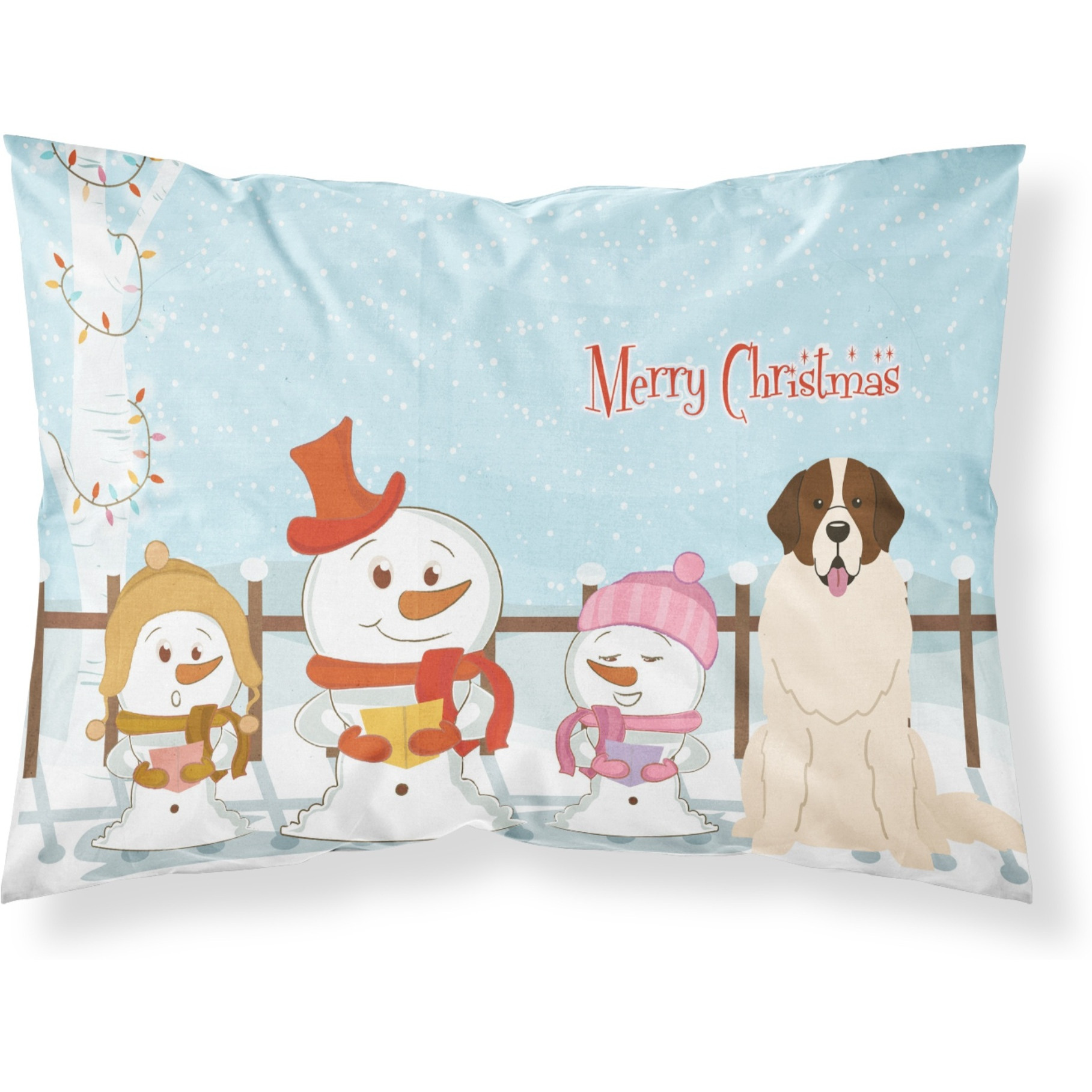 &quotCaroline's Treasures Merry Christmas Carolers Moscow Watchdog Fabric Standard Pillowcase BB2358PILLOWCASE, Multicolor"
