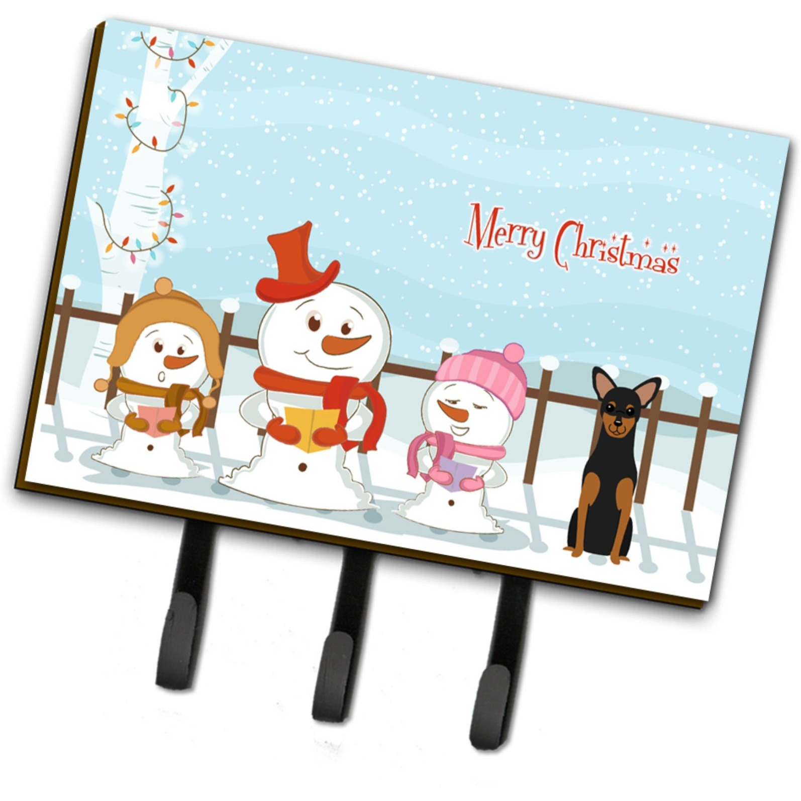&quotCaroline's Treasures Christmas Carolers Merry Manchester Terrier Leash or Key Holder BB2359TH68, Triple"