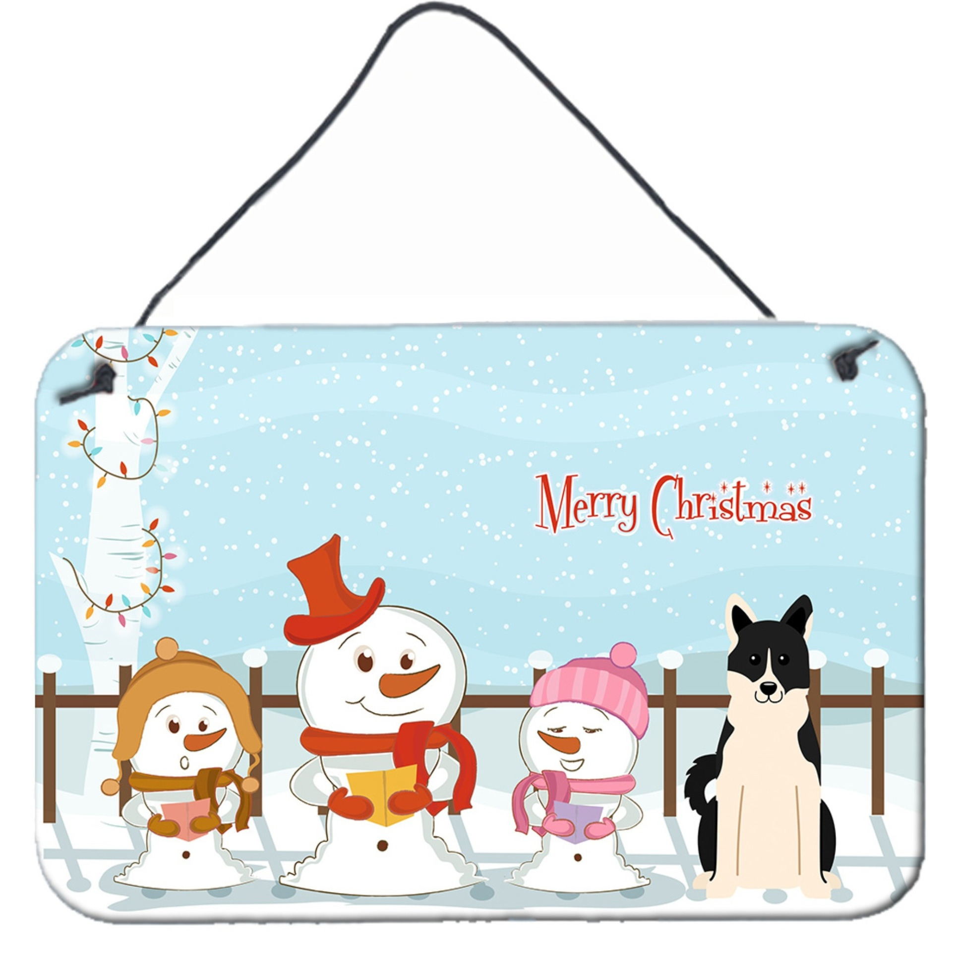 &quotCaroline's Treasures Christmas Carolers Merry Russo-European Laika Spitz Wall or Door Hanging Prints BB2360DS812, 8"" x 12"""