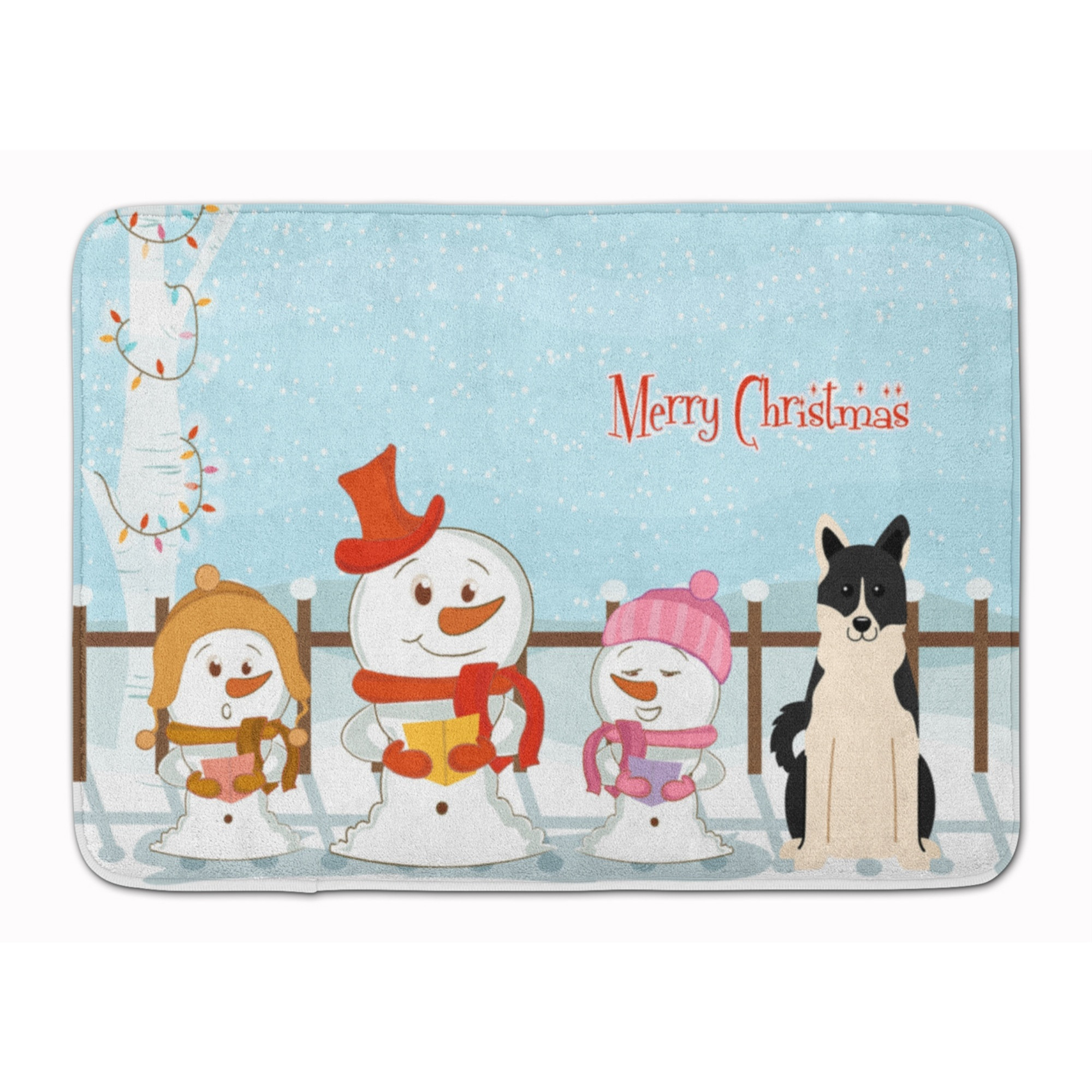 &quotCaroline's Treasures Christmas Russo-European Laika Spitz Floor Mat, 19"" x 27"", Multicolor"