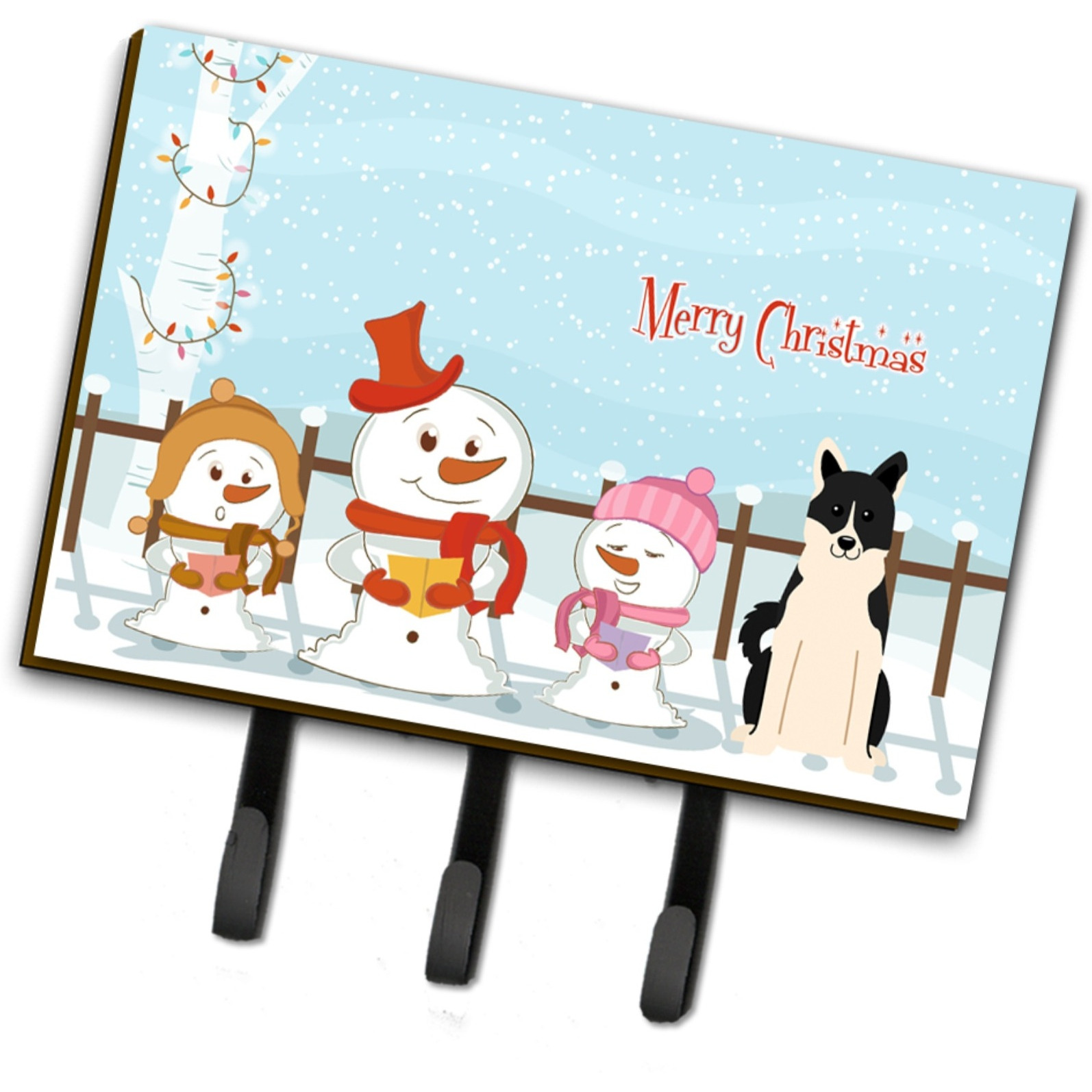 &quotCaroline's Treasures Merry Christmas Carolers Russo-European Laika Spitz Leash or Key Holder BB2360TH68, Triple, Multicolor"