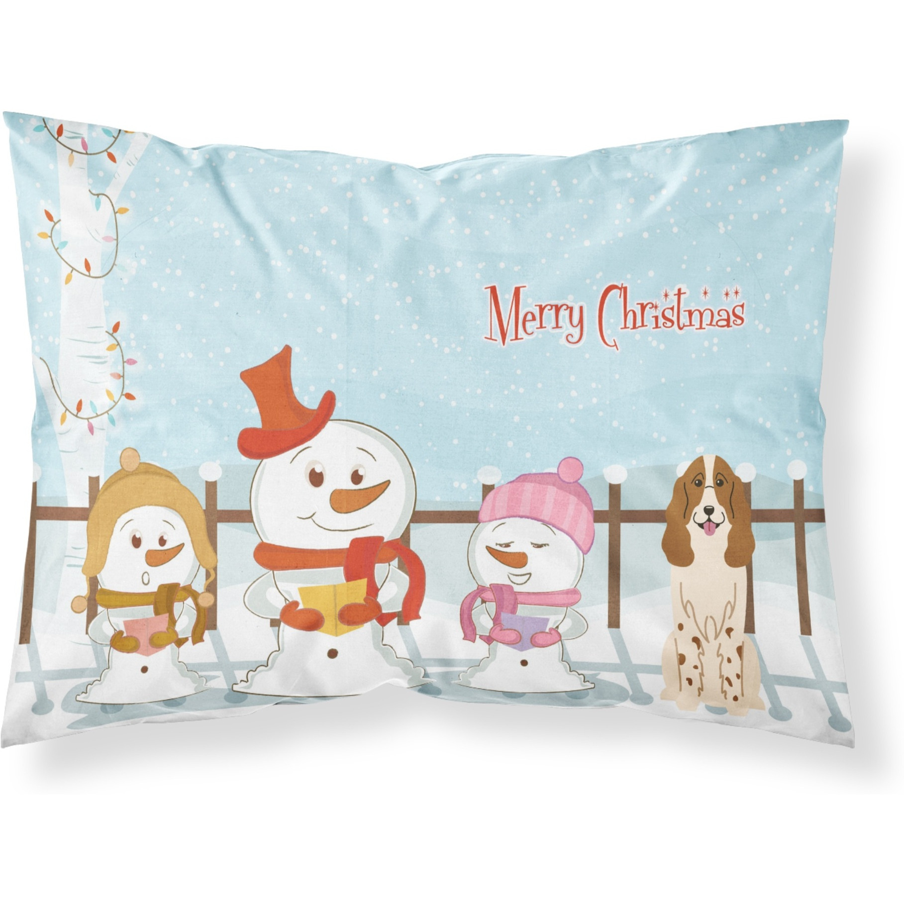 &quotCaroline's Treasures Merry Christmas Carolers Russian Spaniel Fabric Standard Pillowcase BB2362PILLOWCASE, Multicolor"