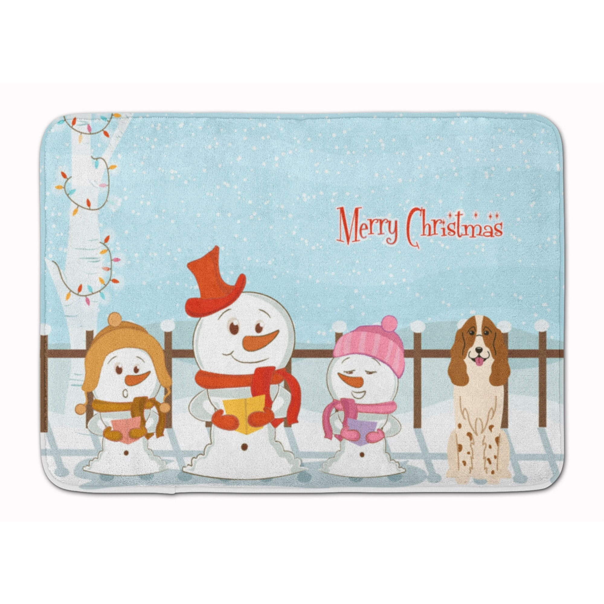 &quotCaroline's Treasures Merry Christmas Russian Spaniel Floor Mat, 19"" x 27"", Multicolor"