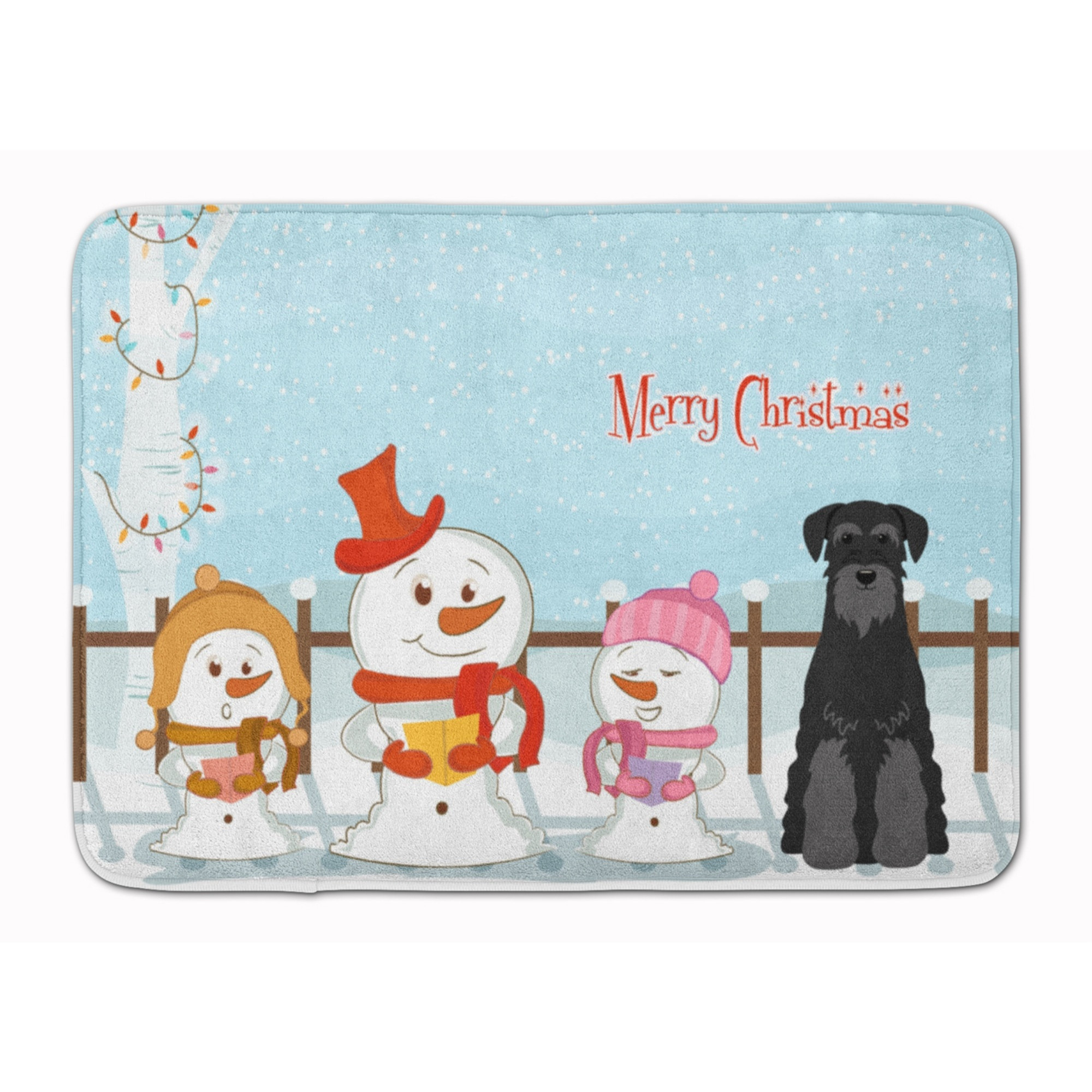 &quotCaroline's Treasures Christmas Standard Schnauzer Black Floor Mat, 19"" x 27"", Multicolor"