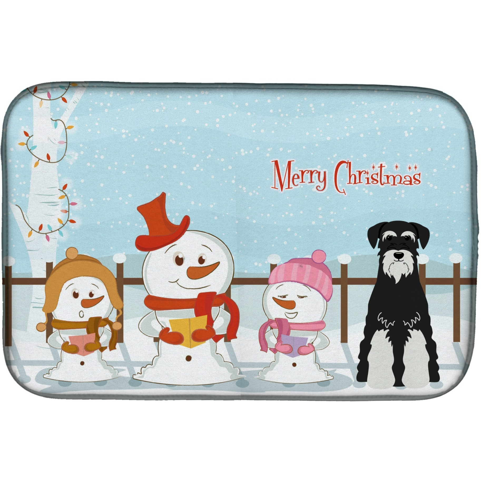 &quotCaroline's Treasures Merry Christmas Carolers Standard Schnauzer Dish Drying Mat, 14"" x 21"""