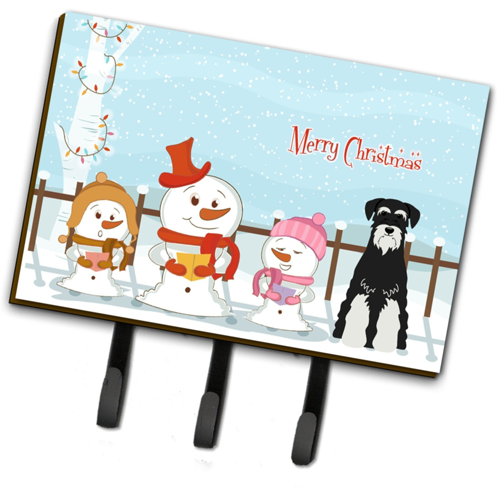 &quotCaroline's Treasures Merry Christmas Carolers Standard Schnauzer Salt and Pepper Leash or Key Holder BB2364TH68, Triple, Multicolor"