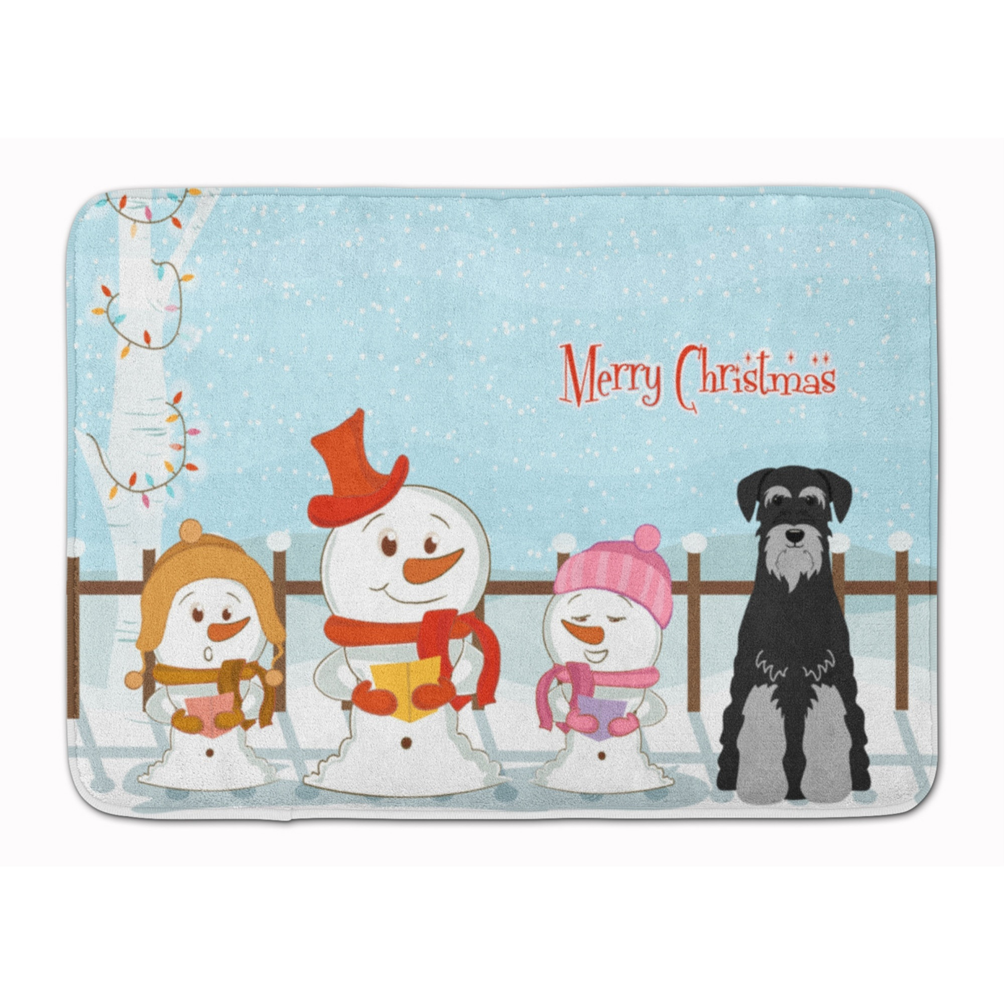 &quotCaroline's Treasures Christmas Standard Schnauzer Black Grey Floor Mat, 19"" x 27"", Multicolor"