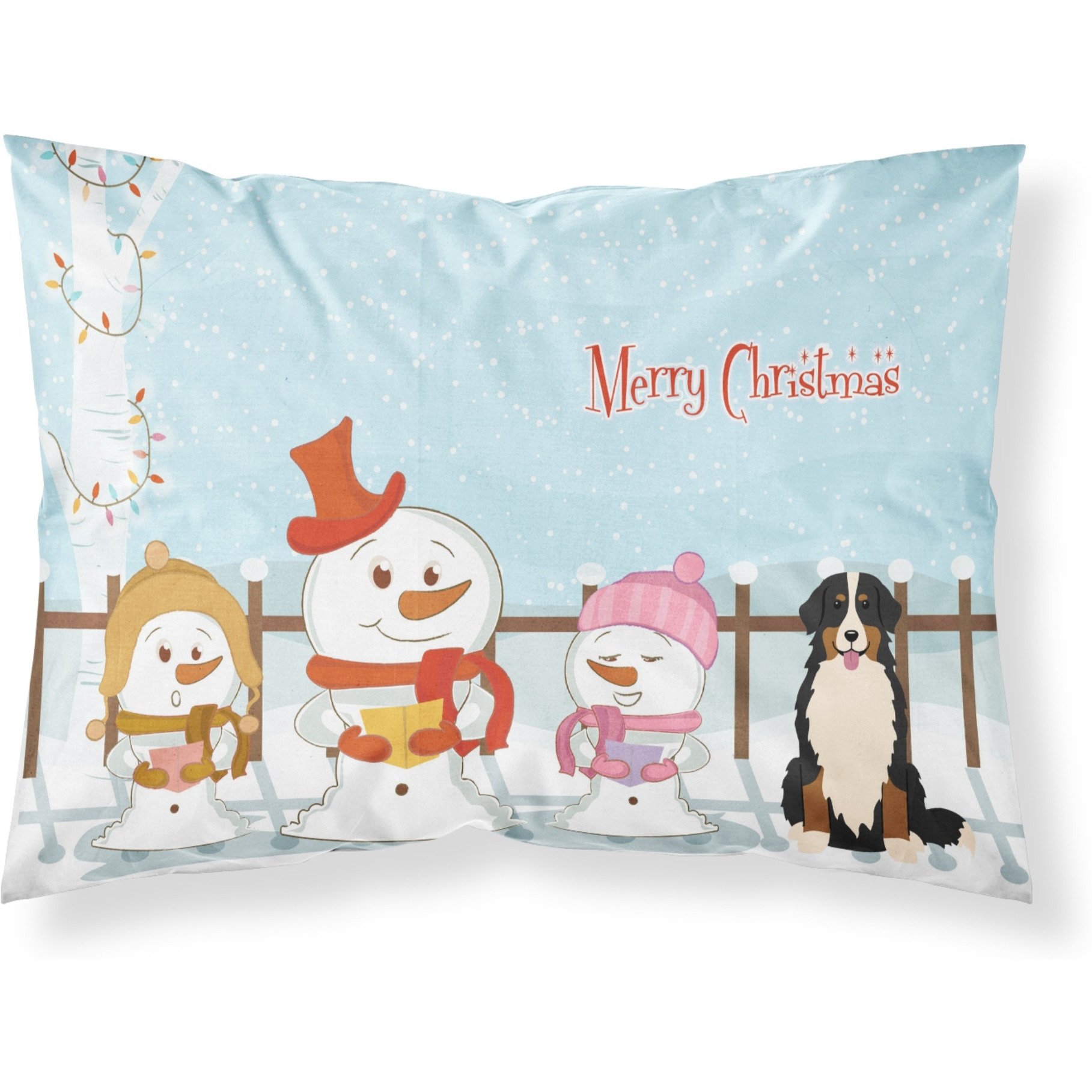 &quotCaroline's Treasures Merry Christmas Carolers Bernese Mountain Dog Fabric Standard Pillowcase BB2367PILLOWCASE, Multicolor"