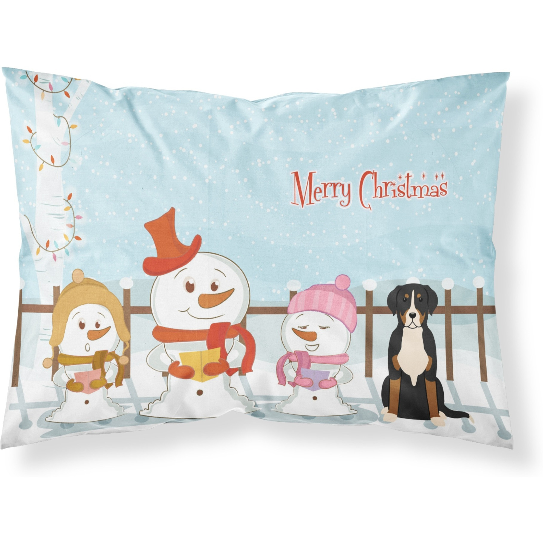 &quotCaroline's Treasures Merry Christmas Carolers Greater Swiss Mountain Dog Fabric Standard Pillowcase BB2368PILLOWCASE, Multicolor"