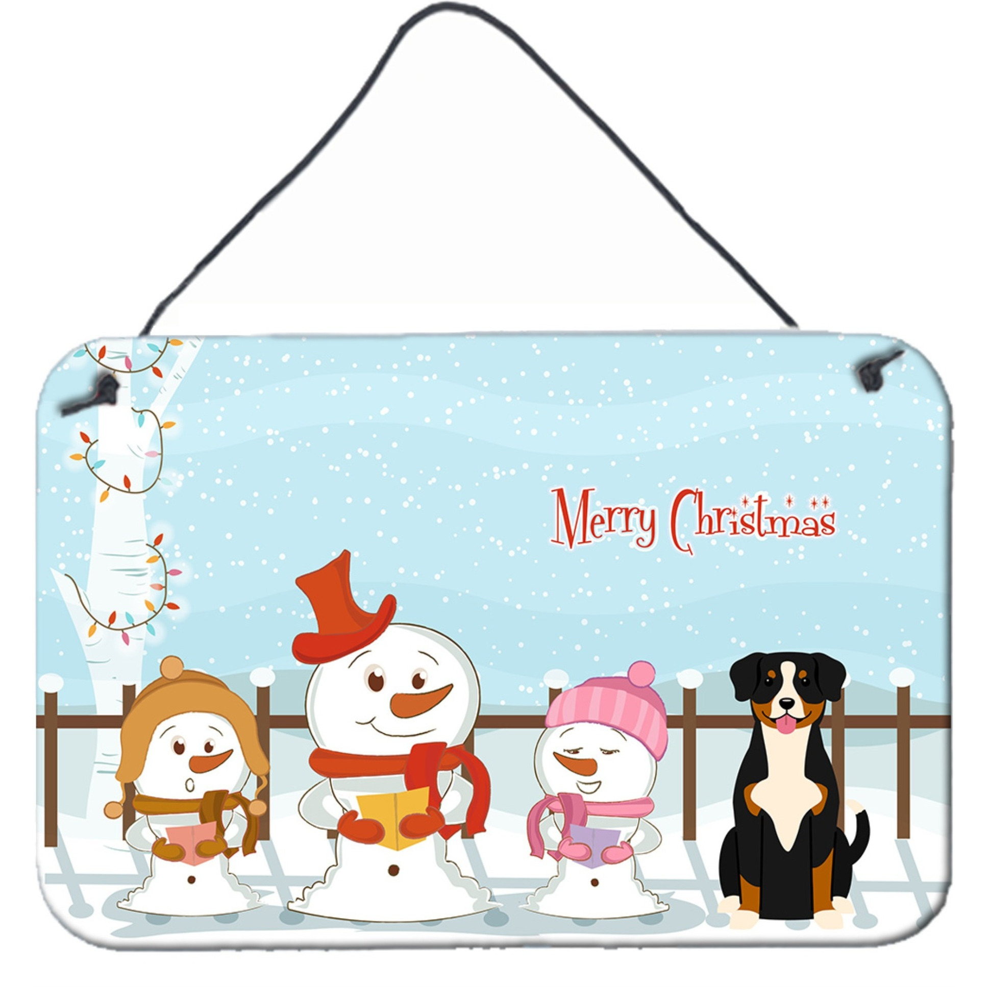 &quotCaroline's Treasures Christmas Carolers Merry Entlebucher Wall or Door Hanging Prints BB2369DS812, 8"" x 12"""