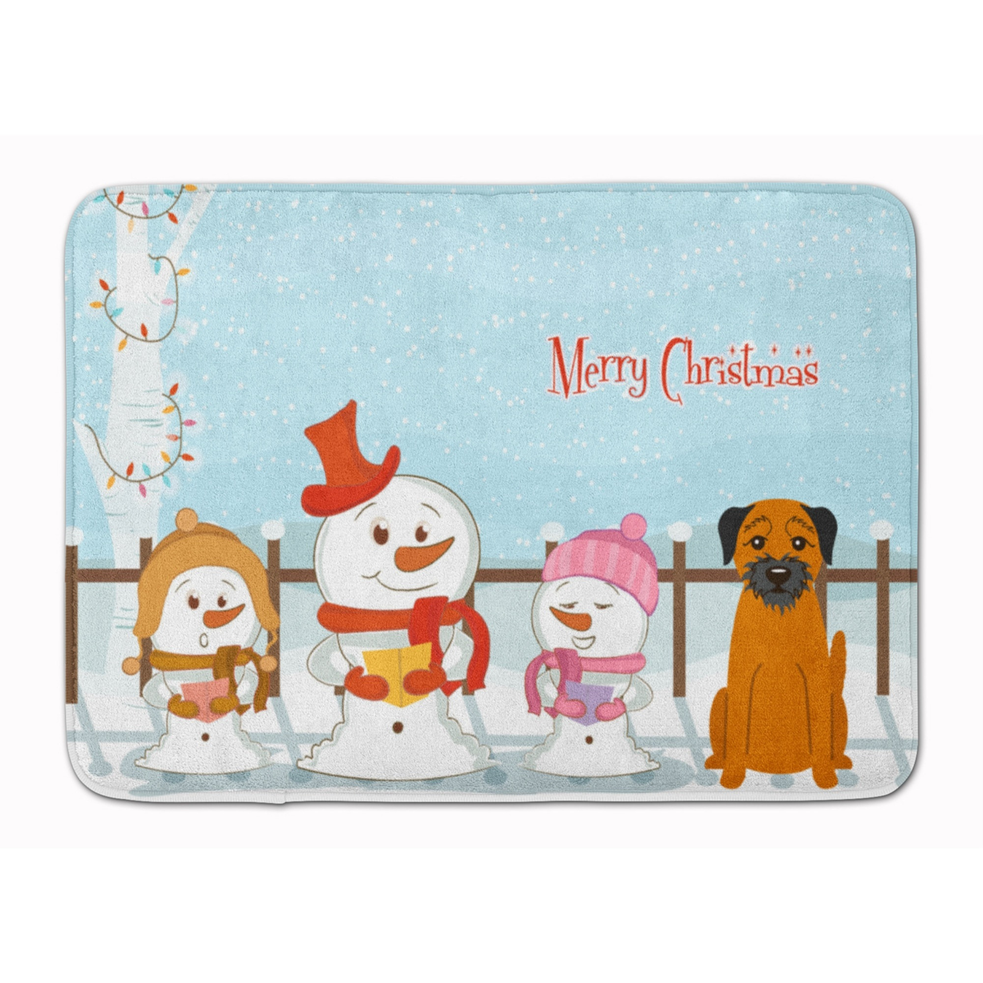 &quotCaroline's Treasures Merry Christmas Carolers Border Terrier Floor Mat, 19"" x 27"", Multicolor"