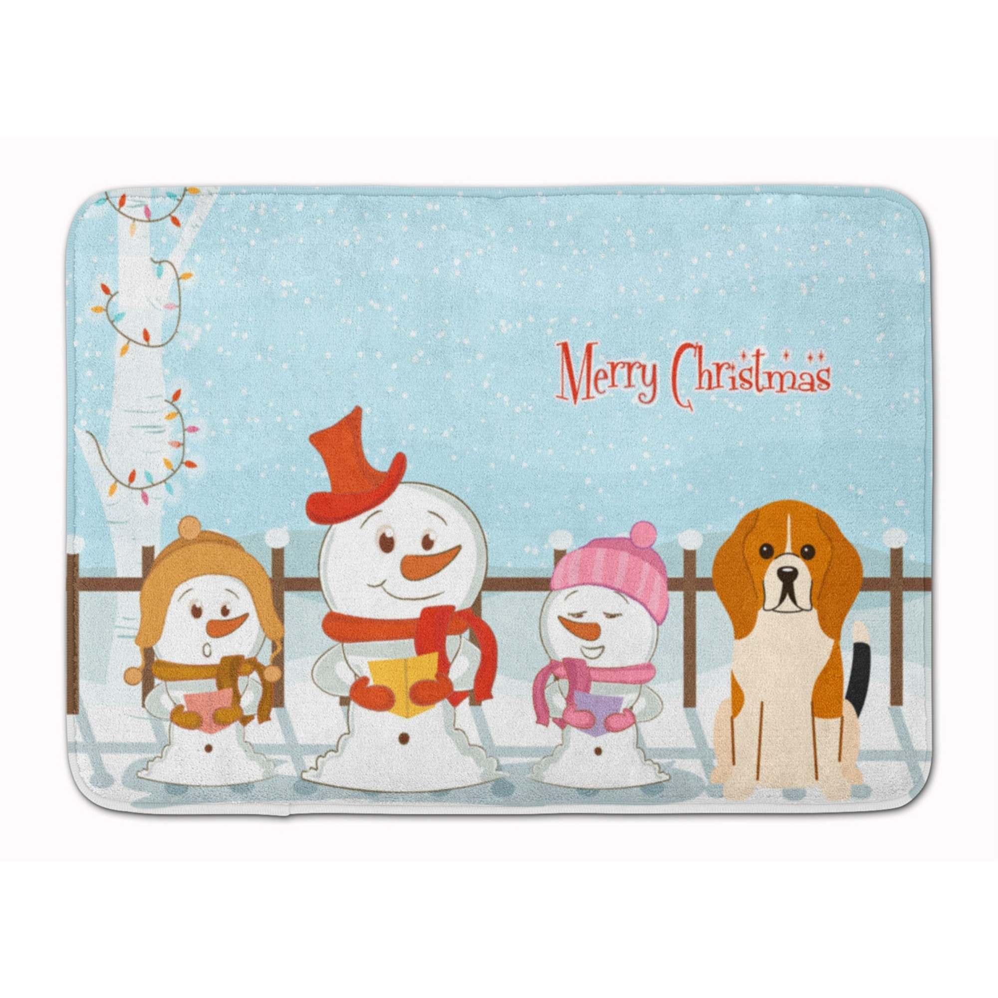 &quotCaroline's Treasures Merry Christmas Beagle Tricolor Floor Mat, 19"" x 27"", Multicolor"
