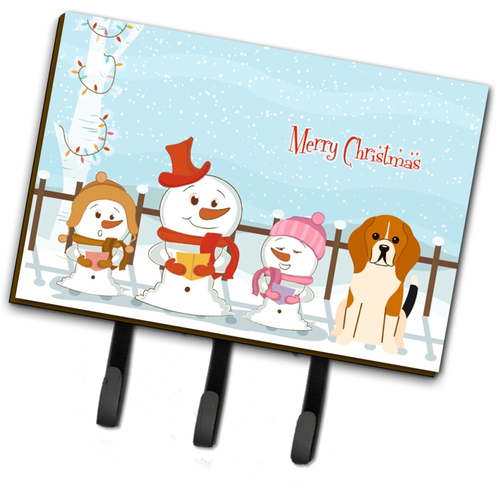 &quotCaroline's Treasures Christmas Carolers Merry Beagle Tricolor Leash or Key Holder BB2371TH68, Triple"
