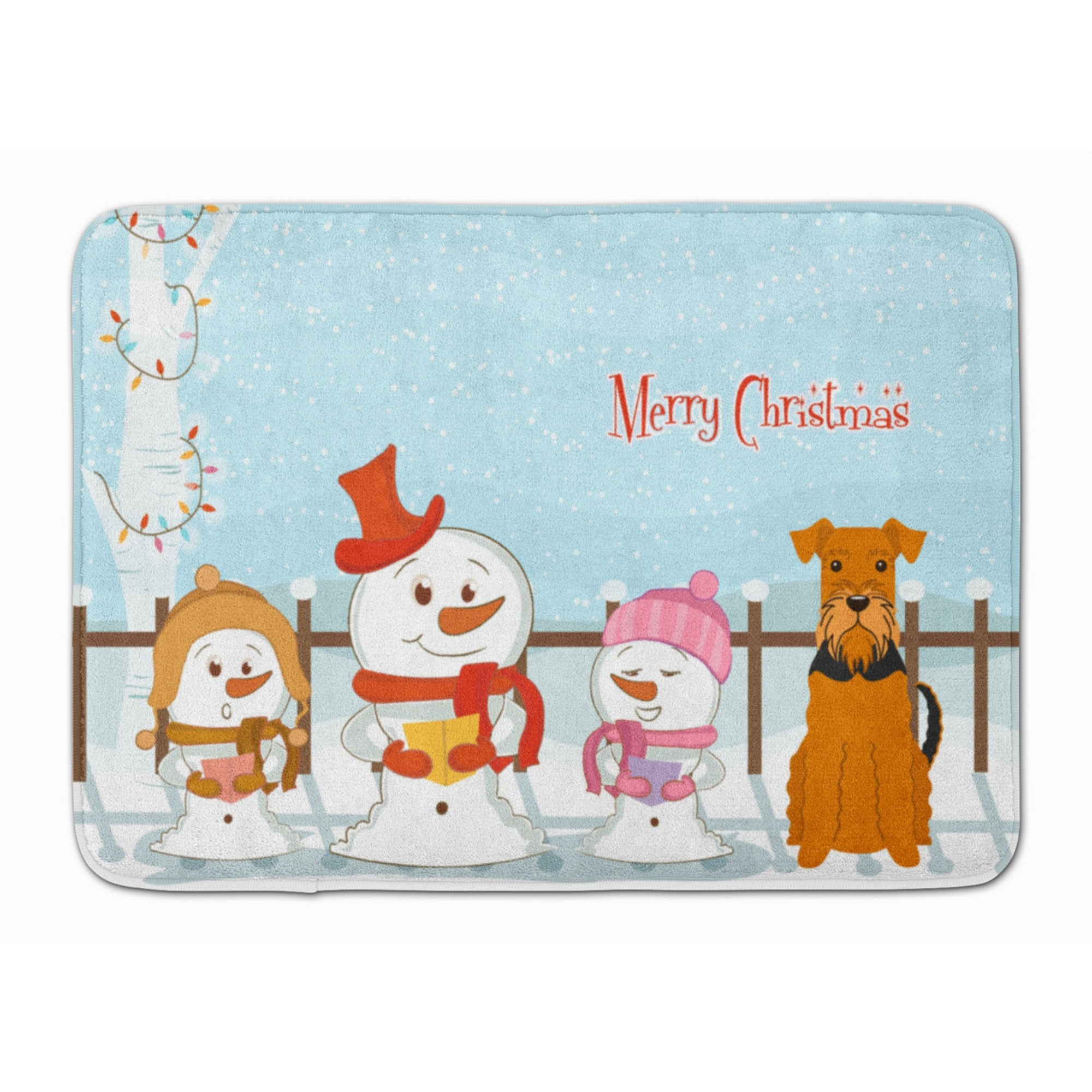&quotCaroline's Treasures Merry Christmas Carolers Airedale Floor Mat, 19"" x 27"", Multicolor"