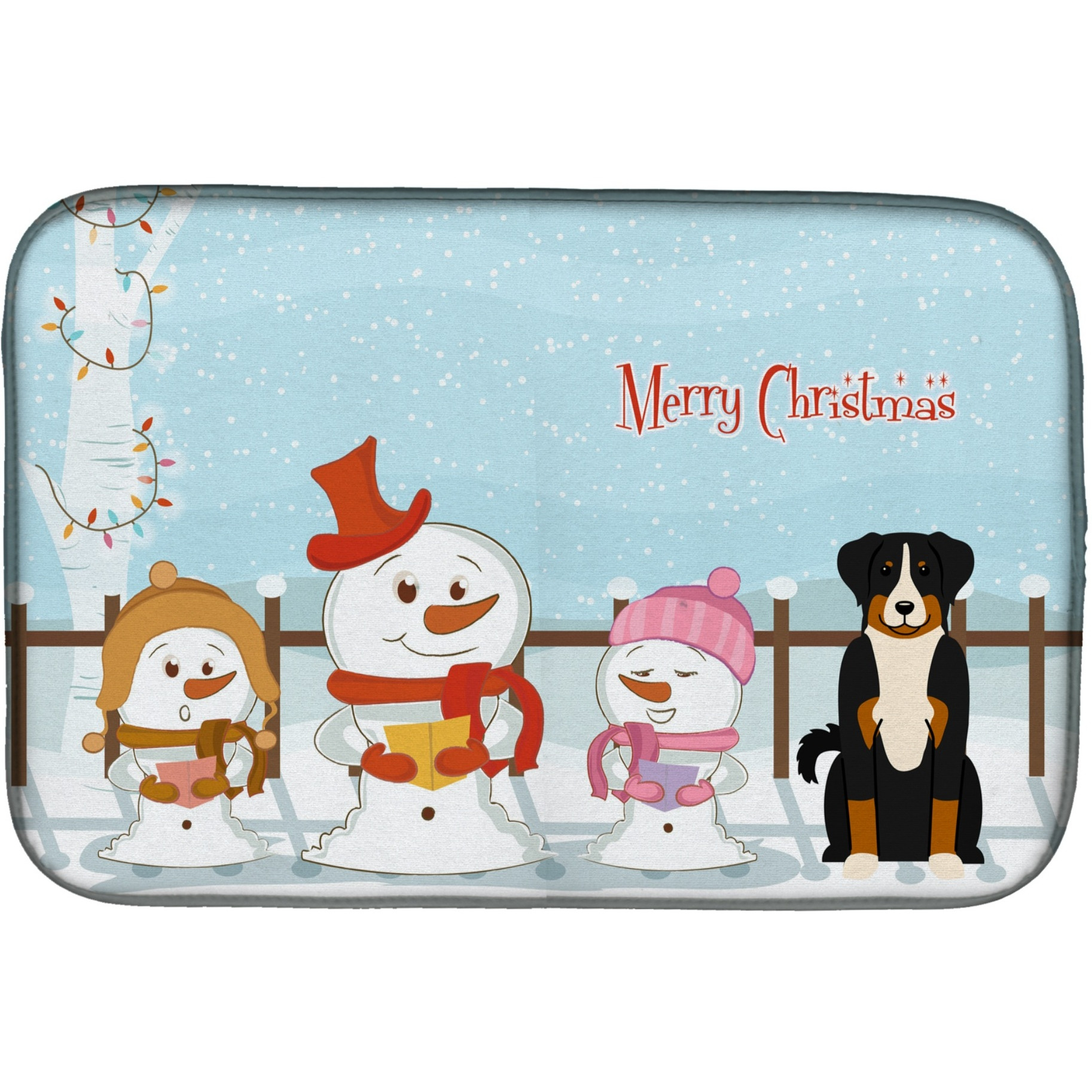 &quotCaroline's Treasures Appenzeller Sennenhund Dish Drying Mat, 14"" x 21"", Christmas Carolers"