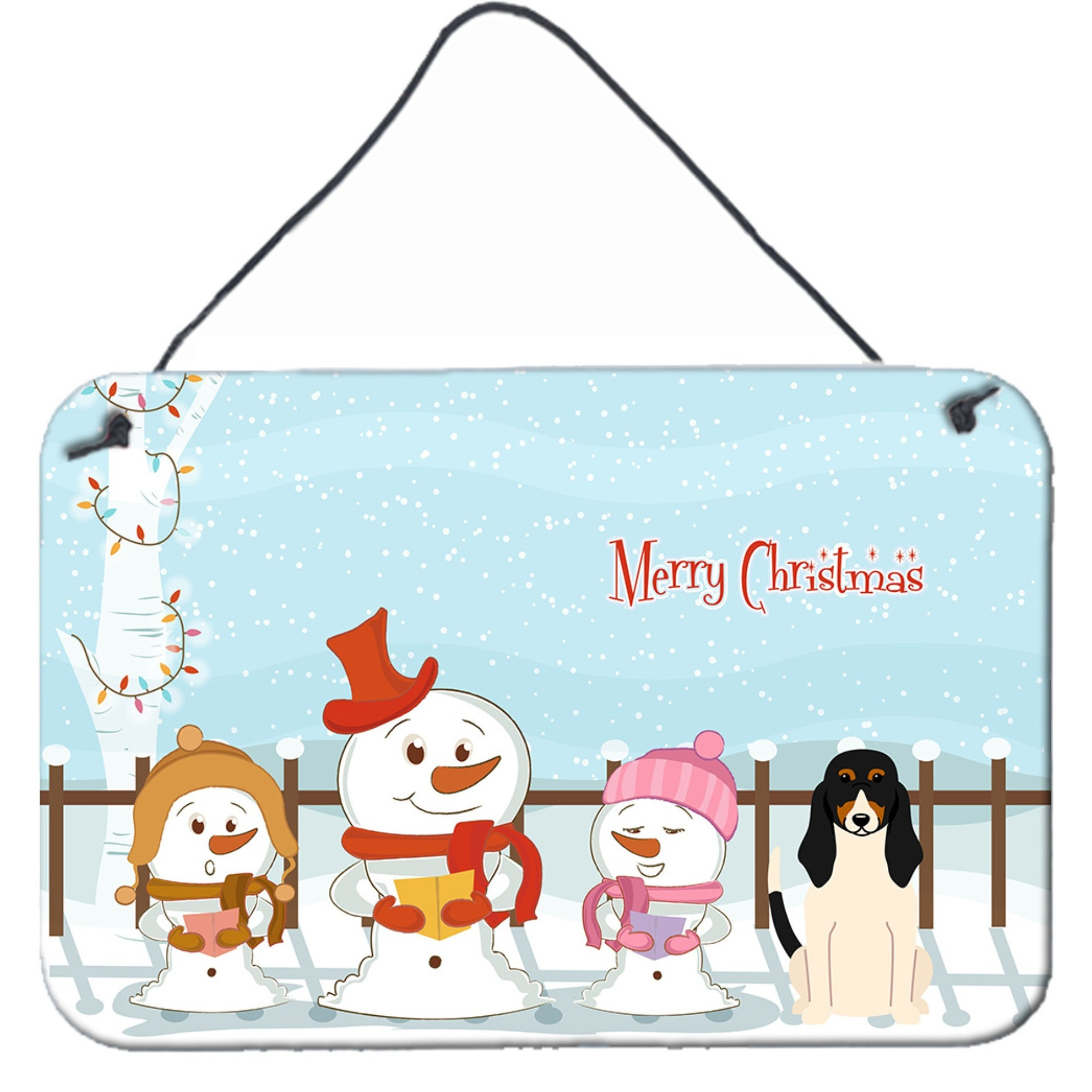 &quotCaroline's Treasures Christmas Carolers Merry Swiss Hound Wall or Door Hanging Prints BB2375DS812, 8"" x 12"""