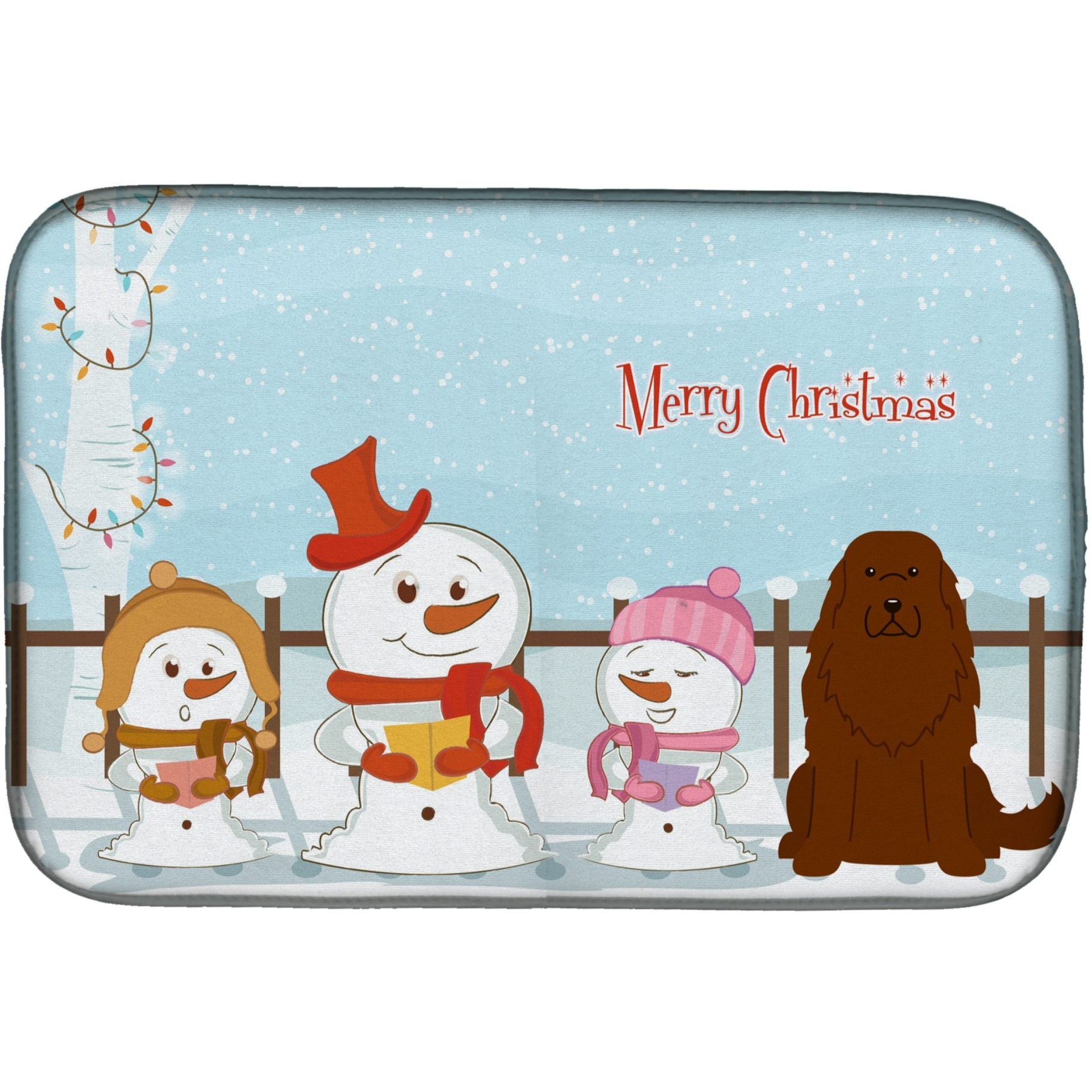 &quotCaroline's Treasures Merry Christmas Carolers Caucasian Shepherd Dog Dish Drying Mat, 14"" x 21"""