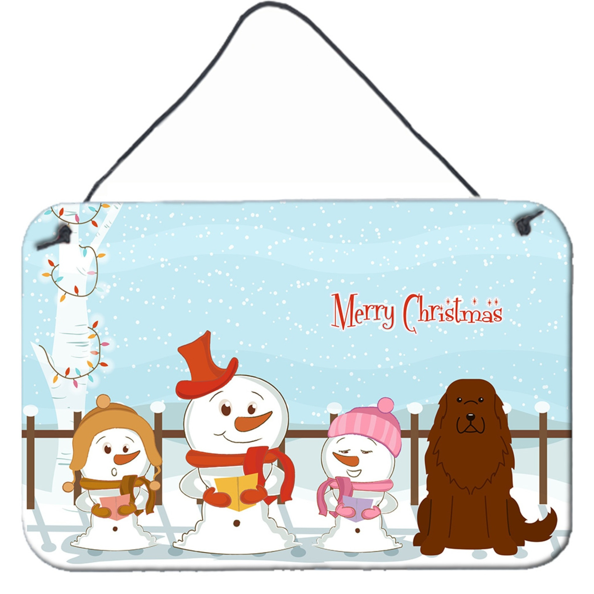 &quotCaroline's Treasures Christmas Carolers Merry Caucasian Shepherd Dog Wall or Door Hanging Prints BB2381DS812, 8"" x 12"""