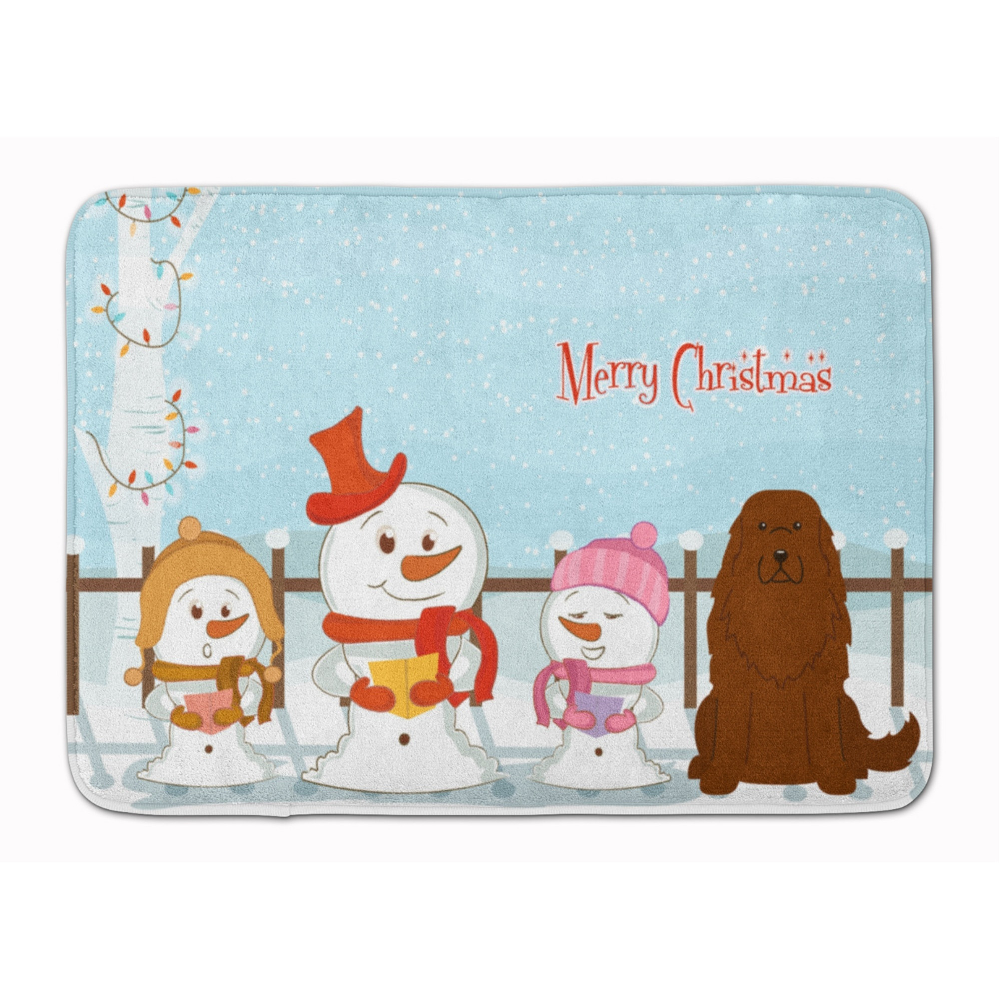 &quotCaroline's Treasures Merry Christmas Caucasian Shepherd Dog Floor Mat, 19"" x 27"", Multicolor"