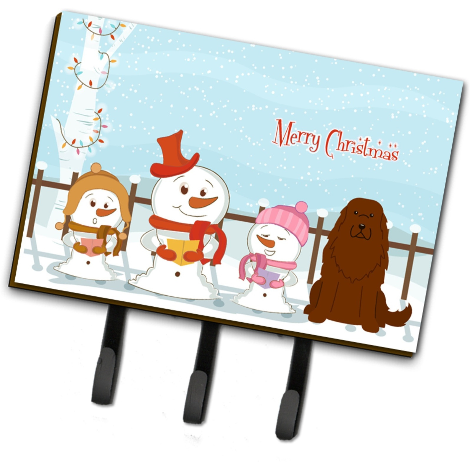&quotCaroline's Treasures Merry Christmas Carolers Caucasian Shepherd Dog Leash or Key Holder BB2381TH68, Triple, Multicolor"