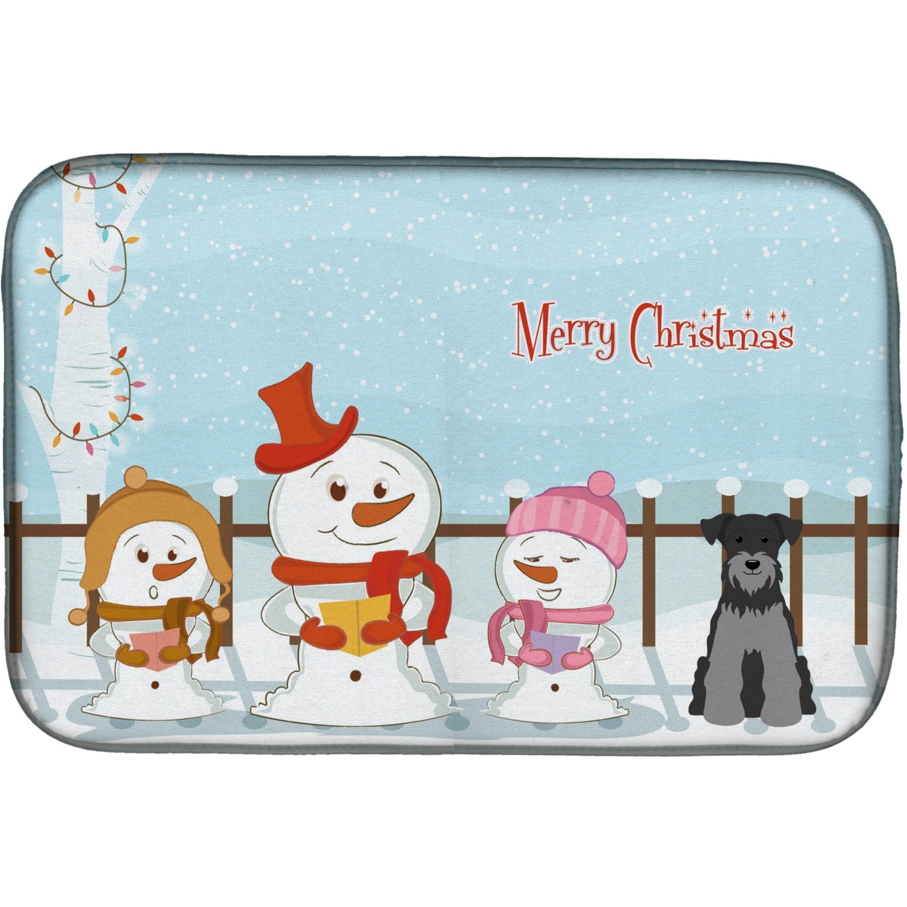 &quotCaroline's Treasures Miniature Schnauzer Dish Drying Mat, 14"" x 21"", Christmas Carolers"