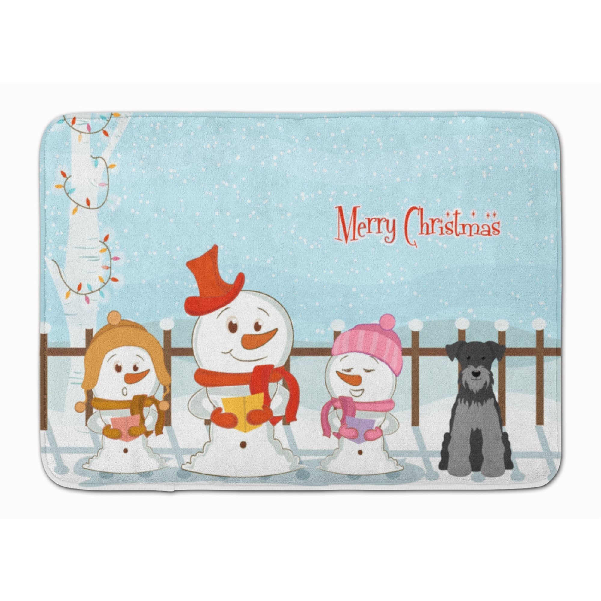 &quotCaroline's Treasures Christmas Miniature Schanuzer Black Floor Mat, 19"" x 27"", Multicolor"