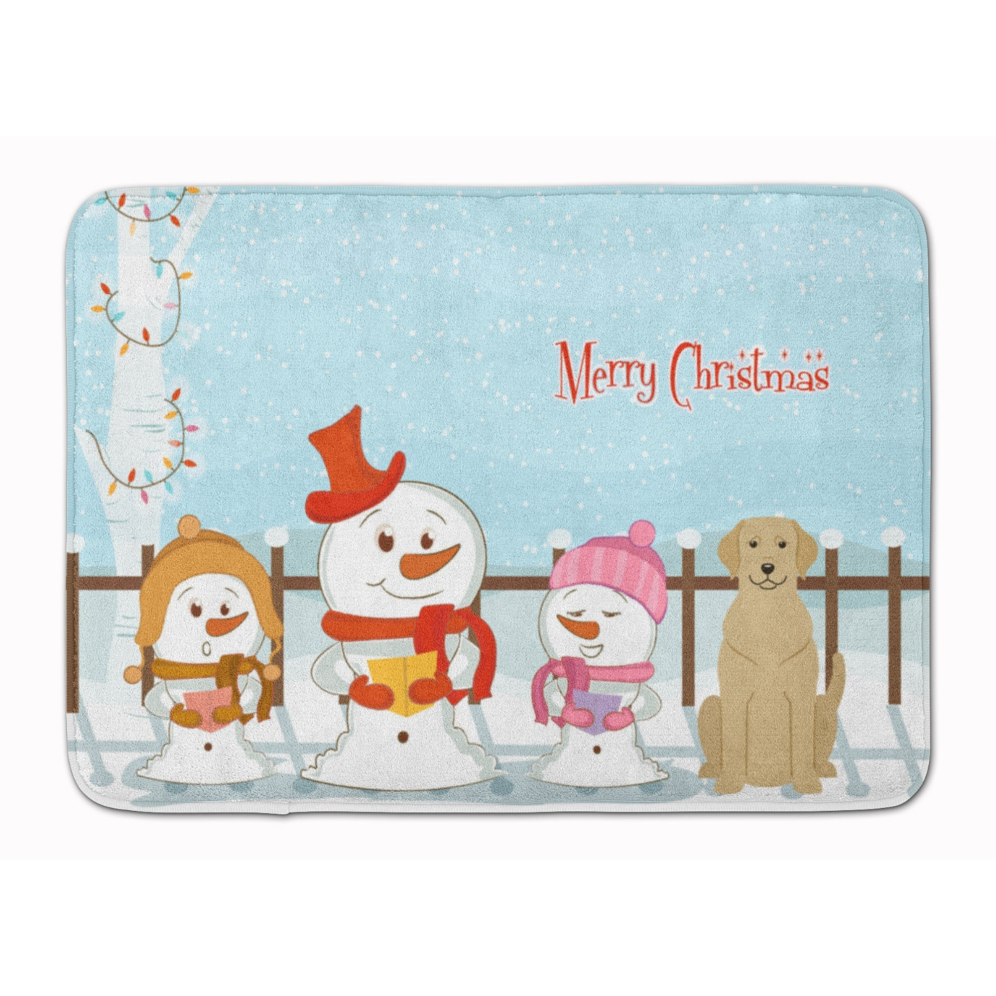 &quotCaroline's Treasures Merry Christmas Yellow Labrador Floor Mat, 19"" x 27"", Multicolor"