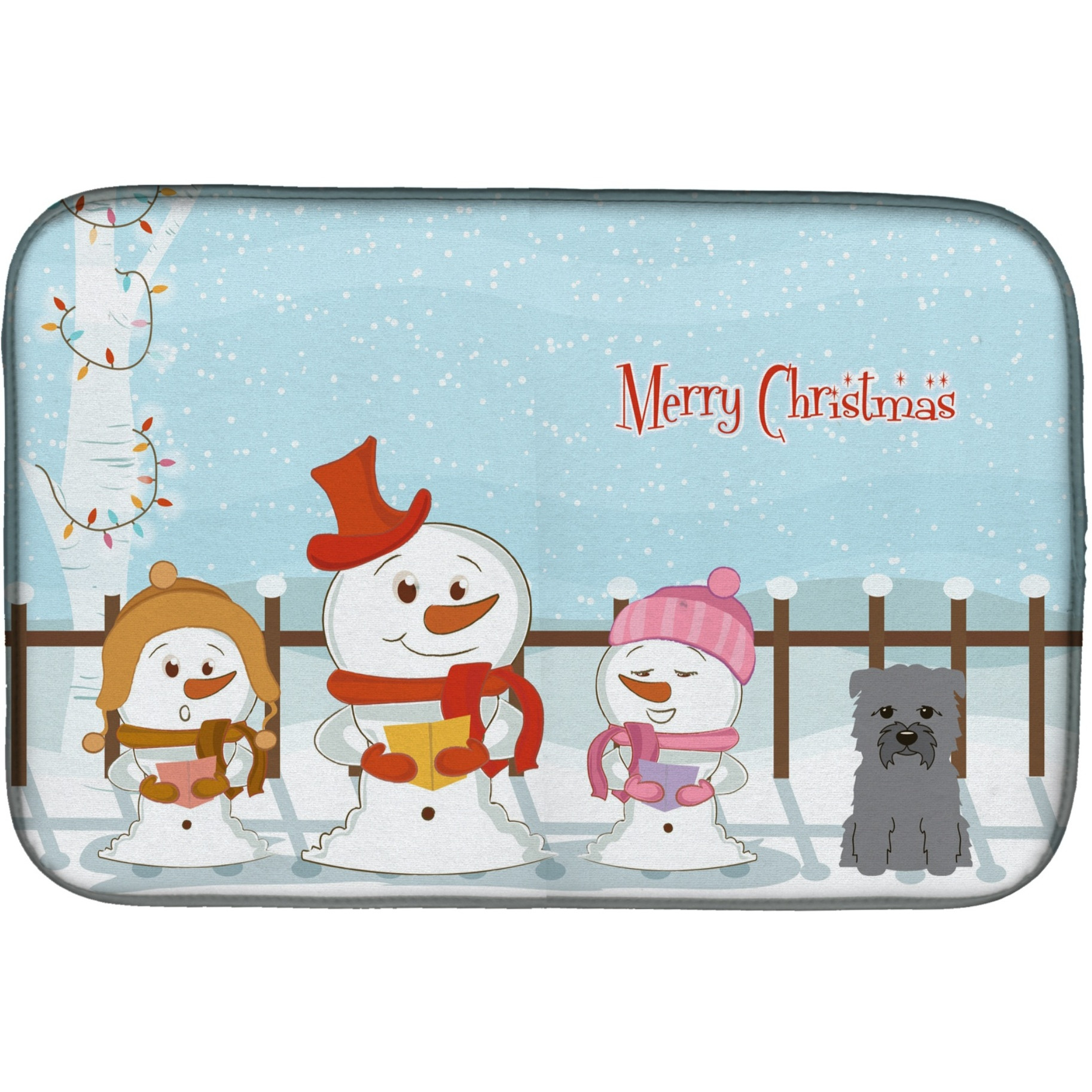 &quotCaroline's Treasures Merry Christmas Carolers Glen Of Imal Grey Dish Drying Mat, 14"" x 21"""