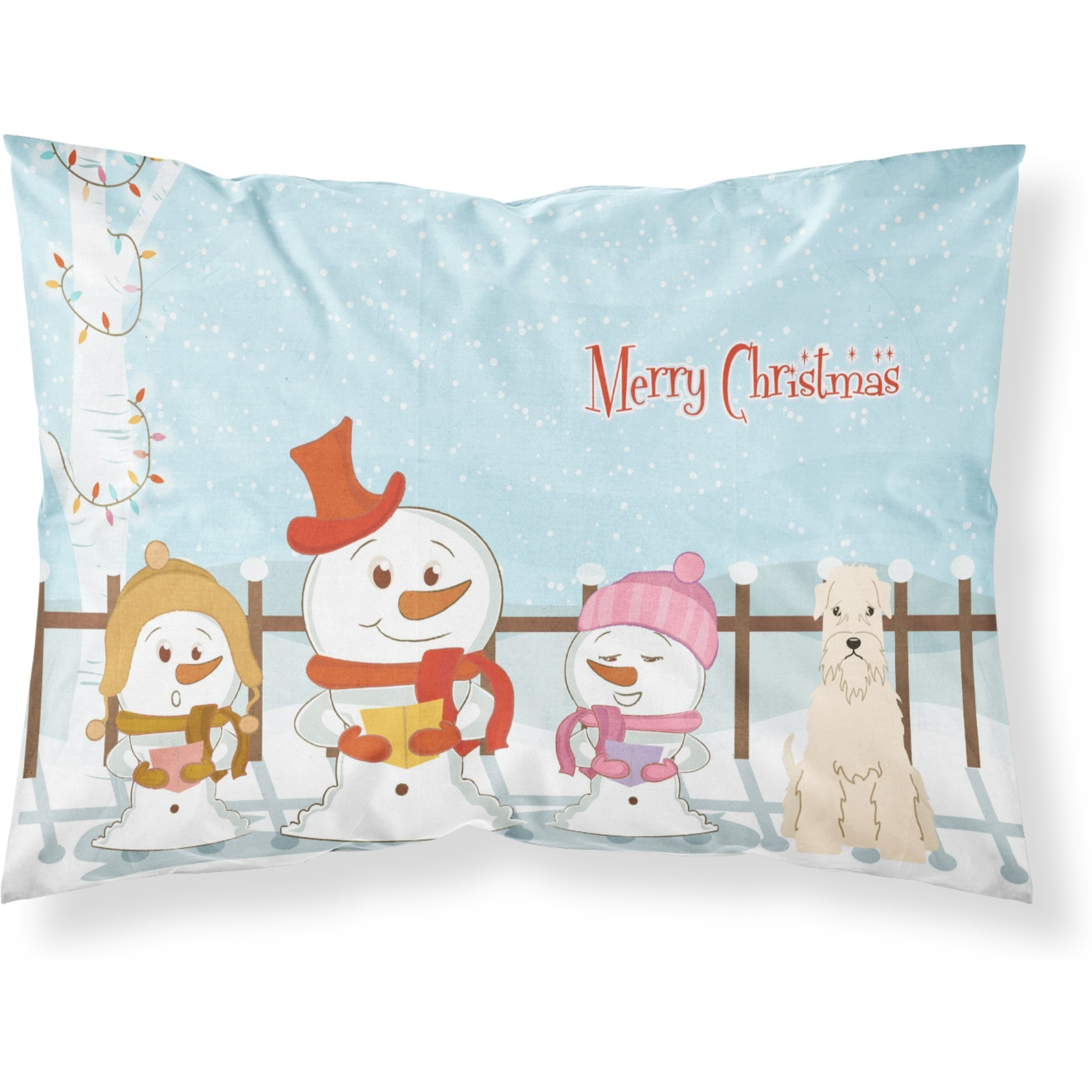Caroline's Treasures Christmas Carolers Merry Soft Coated Wheaten Terrier Fabric Standard Pillowcase BB2392PILLOWCASE