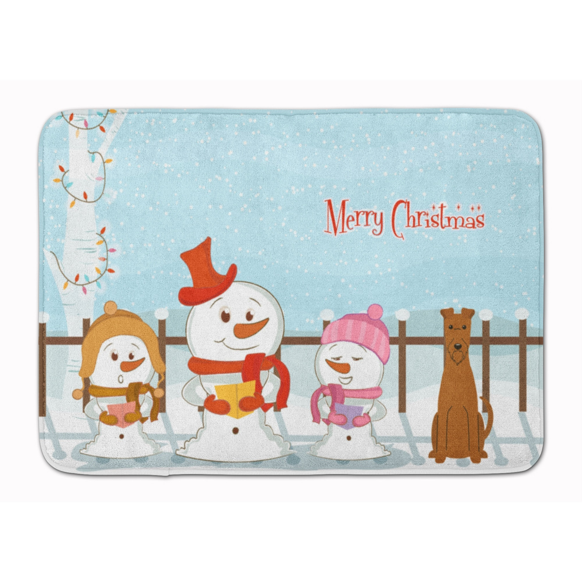 &quotCaroline's Treasures Merry Christmas Carolers Irish Terrier Floor Mat, 19"" x 27"", Multicolor"