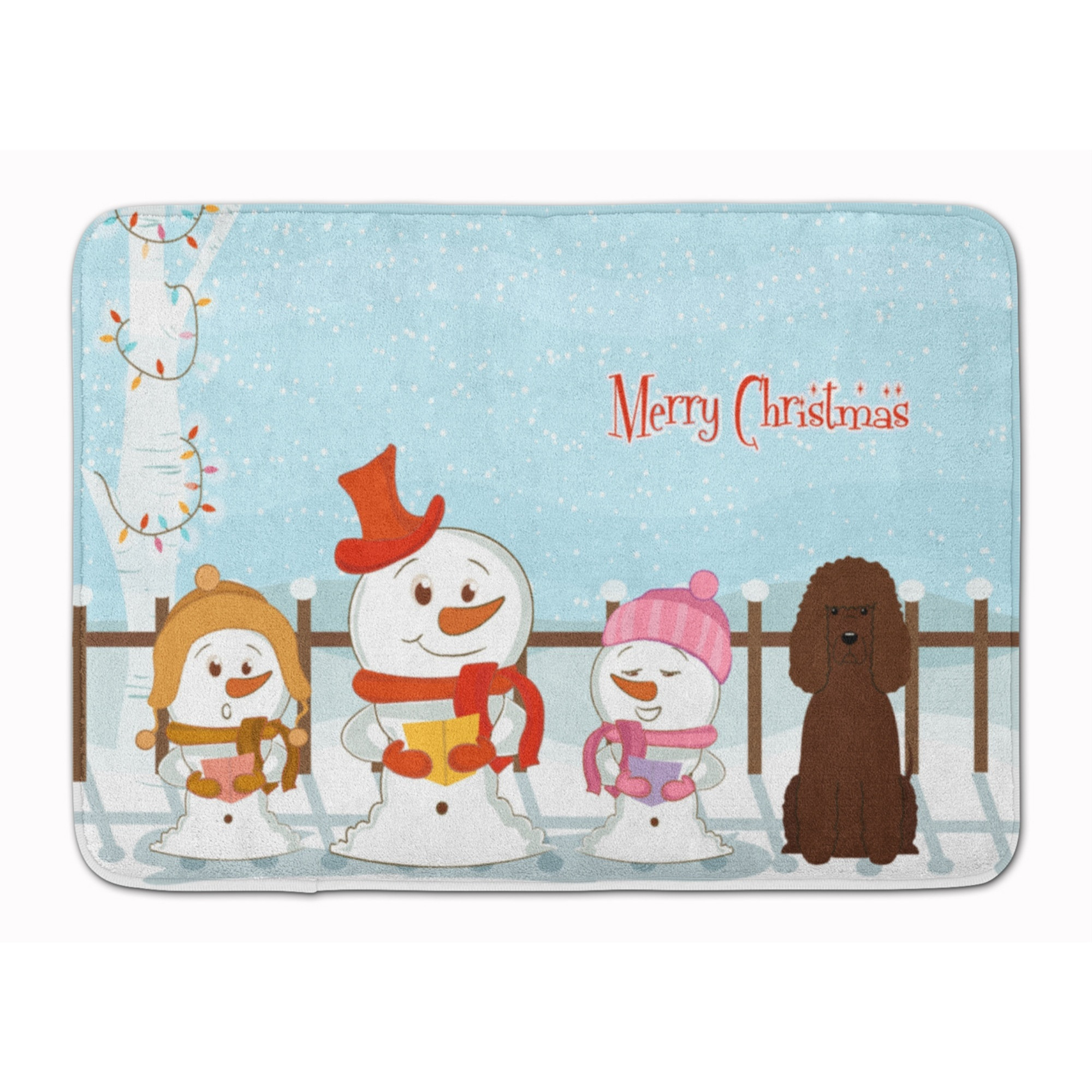 &quotCaroline's Treasures Merry Christmas Irish Water Spaniel Floor Mat, 19"" x 27"", Multicolor"