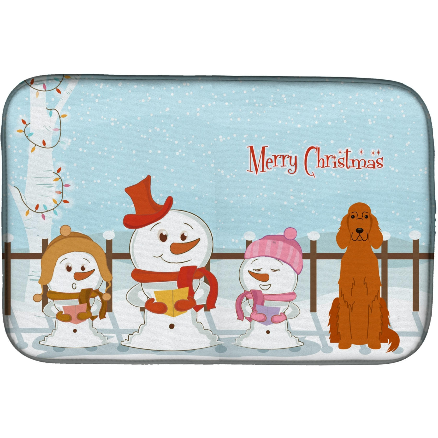&quotCaroline's Treasures Irish Setter Dish Drying Mat, 14"" x 21"", Christmas Carolers"