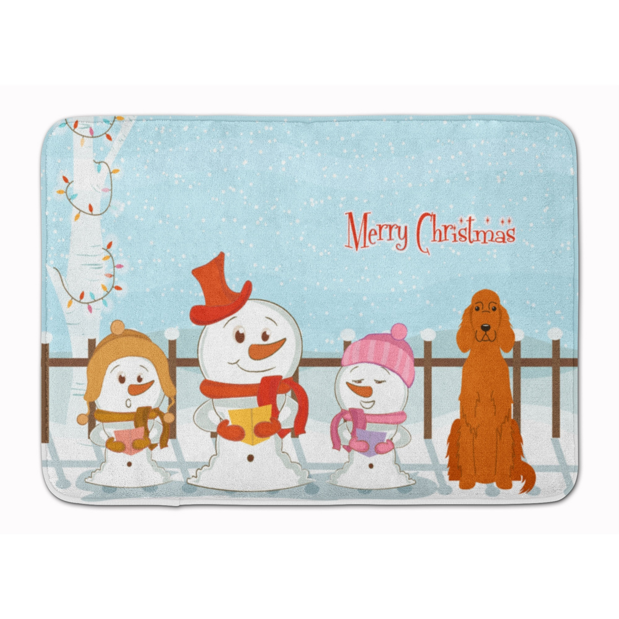 &quotCaroline's Treasures Merry Christmas Carolers Irish Setter Floor Mat, 19"" x 27"", Multicolor"
