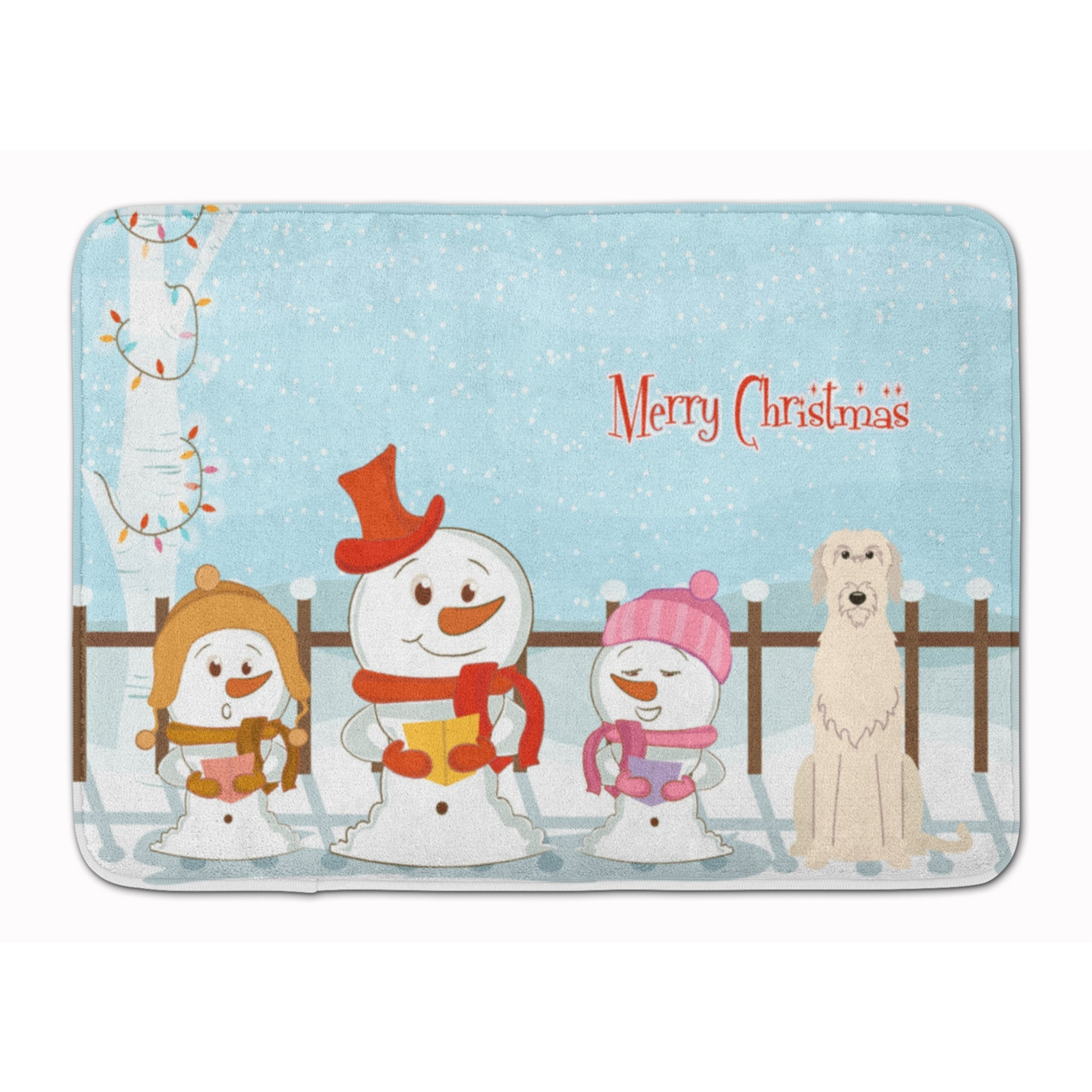 &quotCaroline's Treasures Merry Christmas Irish Wolfhound Floor Mat, 19"" x 27"", Multicolor"
