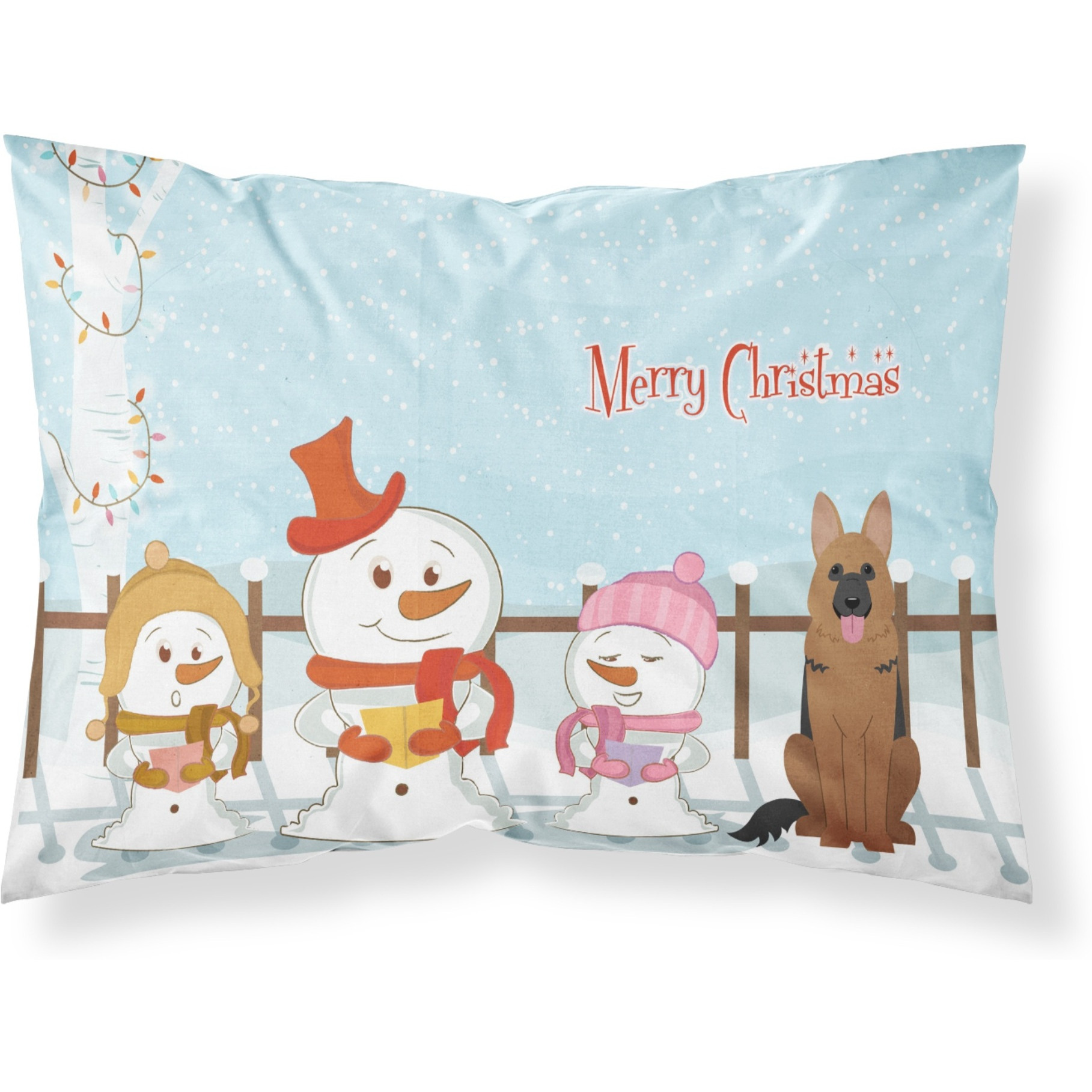 &quotCaroline's Treasures Merry Christmas Carolers German Shepherd Fabric Standard Pillowcase BB2398PILLOWCASE, Multicolor"