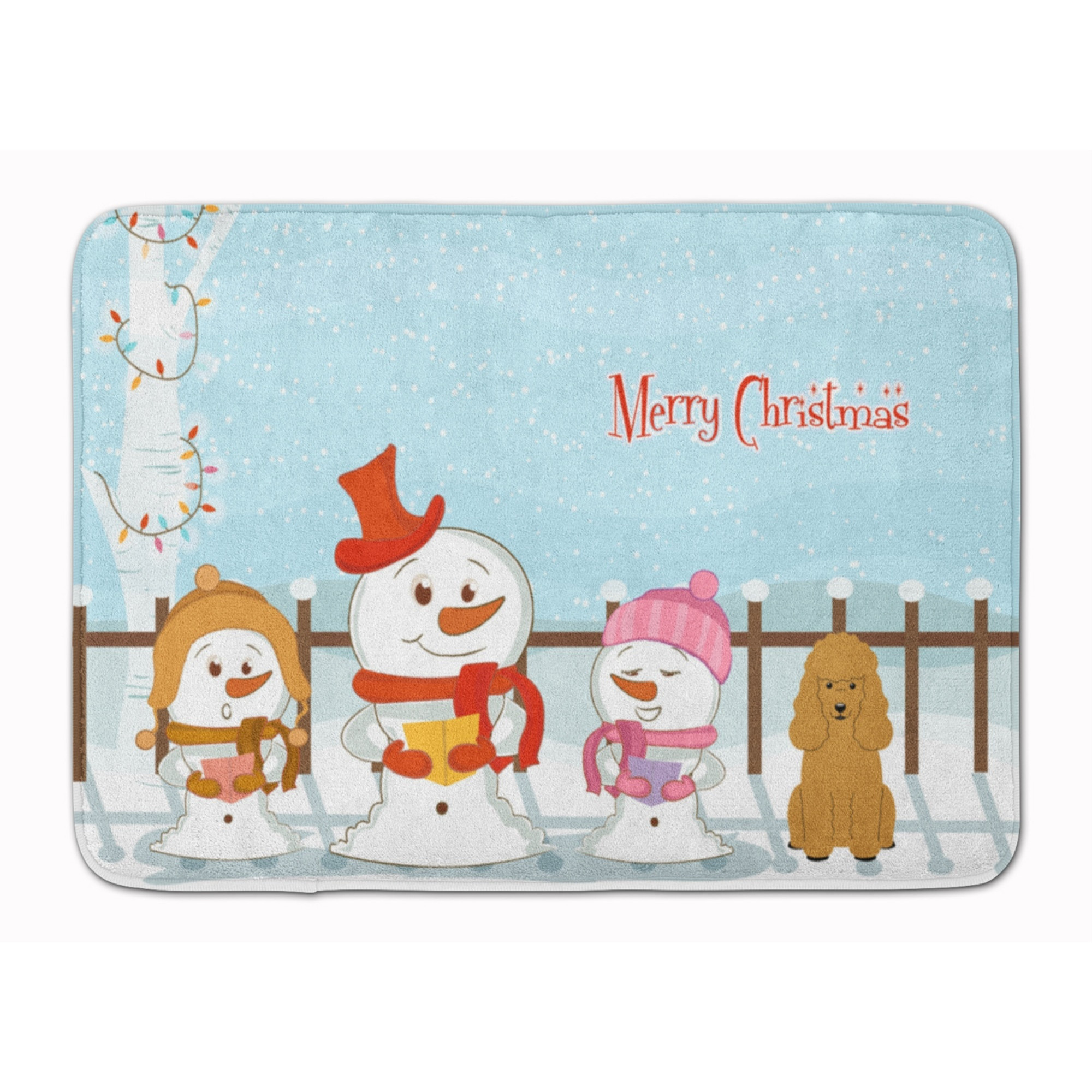 &quotCaroline's Treasures Merry Christmas Carolers Poodle Tan Floor Mat, 19"" x 27"", Multicolor"