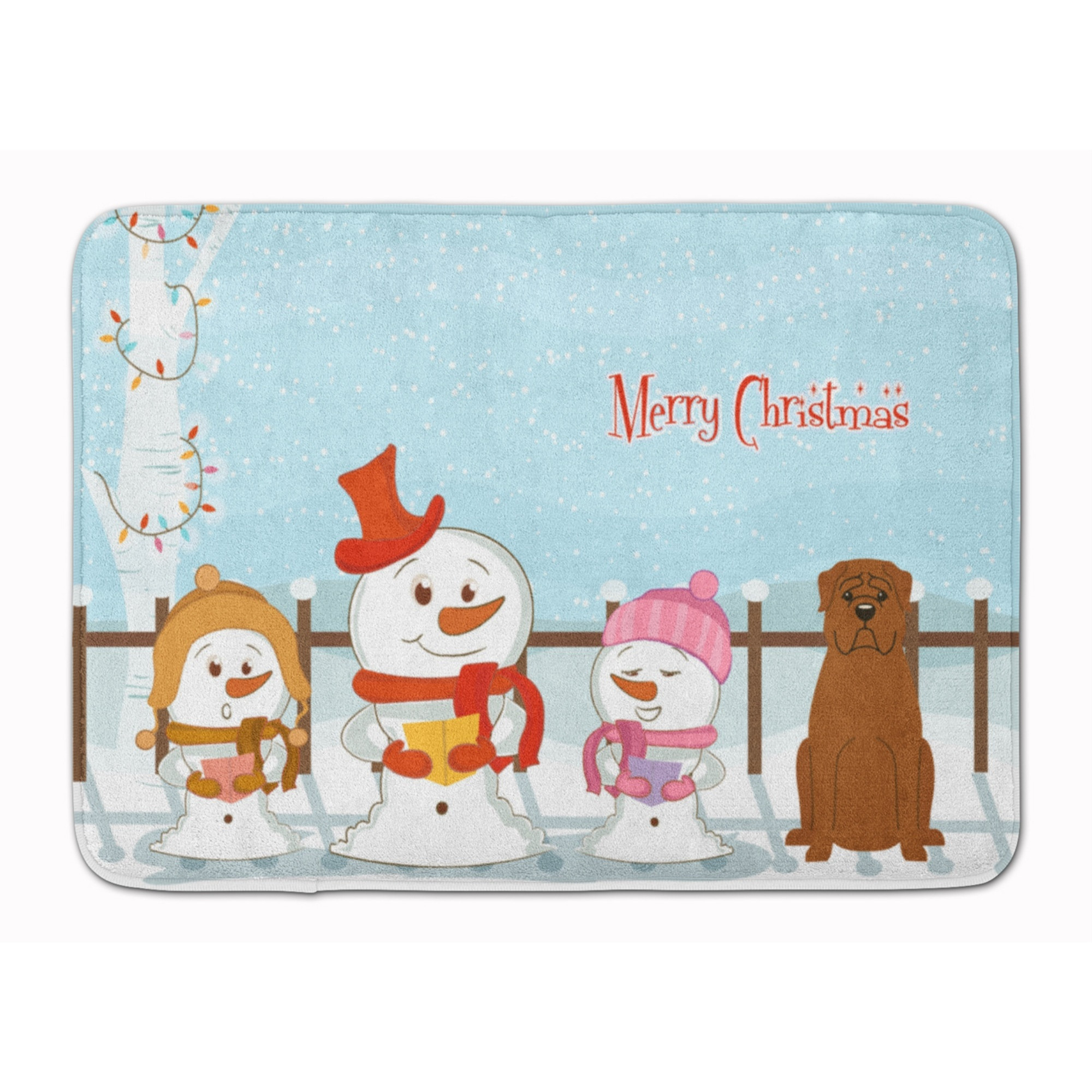 &quotCaroline's Treasures Christmas Carolers Dogue de Bourdeaux Floor Mat, 19"" x 27"", Multicolor"
