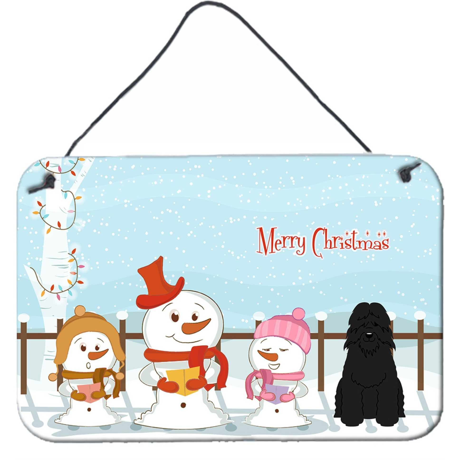 &quotCaroline's Treasures Christmas Carolers Merry Bouvier des Flandres Wall or Door Hanging Prints BB2405DS812, 8"" x 12"""