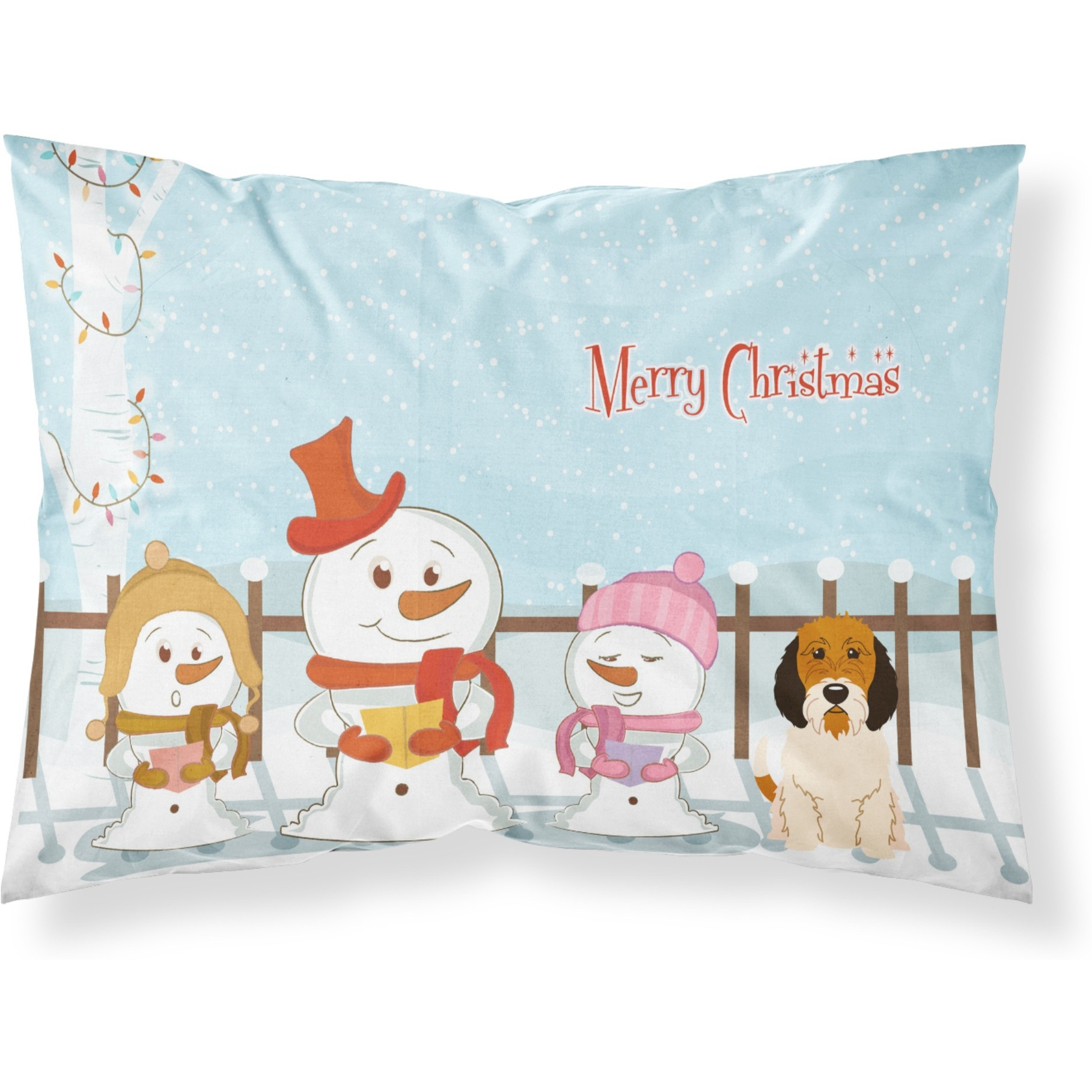&quotCaroline's Treasures Merry Christmas Carolers Petit Basset Griffon Veenden Fabric Standard Pillowcase BB2410PILLOWCASE, Multicolor"