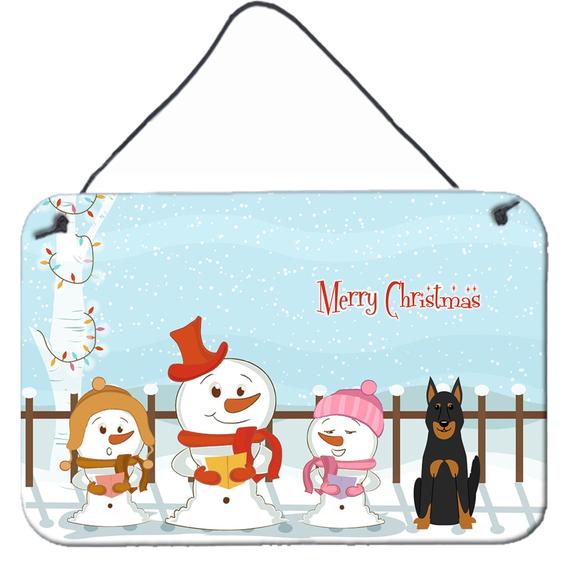 &quotCaroline's Treasures Christmas Carolers Merry Beauce Shepherd Dog Wall or Door Hanging Prints BB2411DS812, 8"" x 12"""
