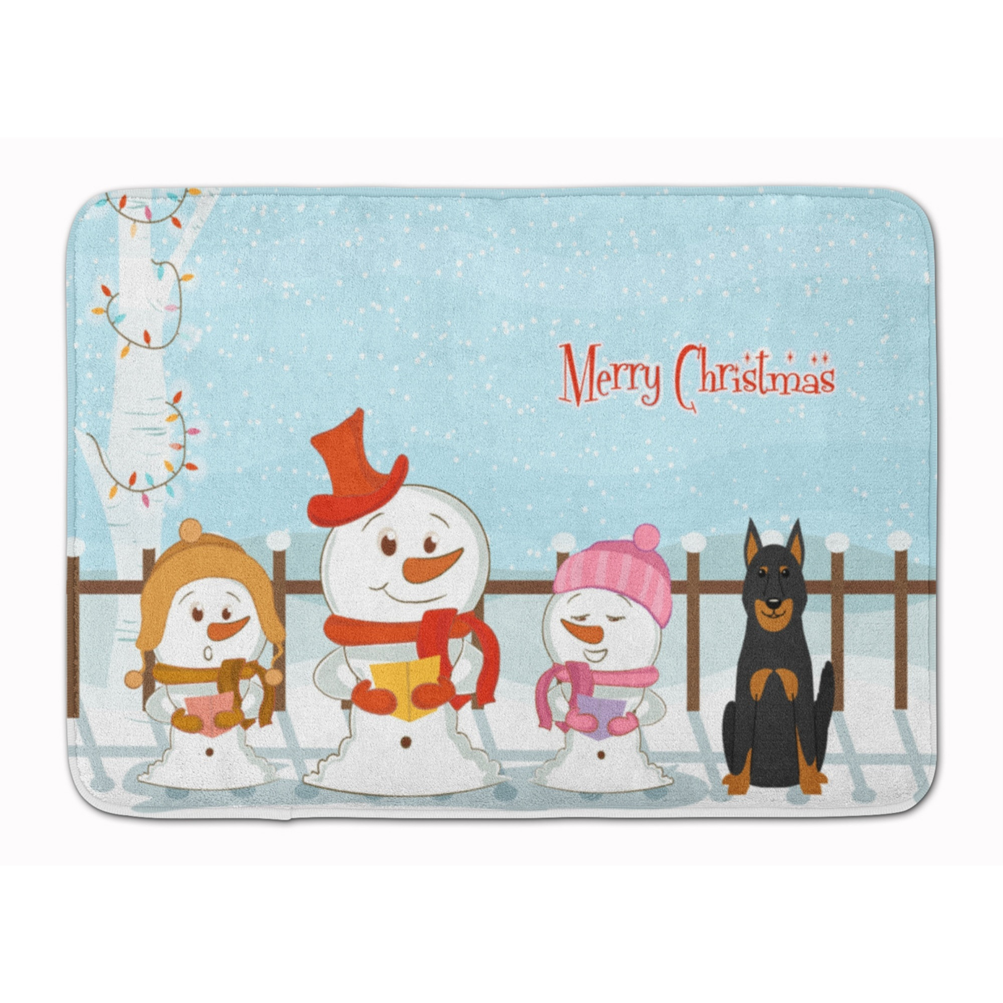 &quotCaroline's Treasures Merry Christmas Beauce Shepherd Dog Floor Mat, 19"" x 27"", Multicolor"