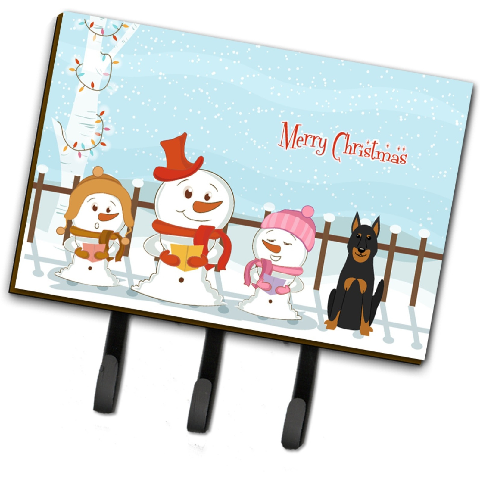 &quotCaroline's Treasures Merry Christmas Carolers Beauce Shepherd Dog Leash or Key Holder BB2411TH68, Triple, Multicolor&quot