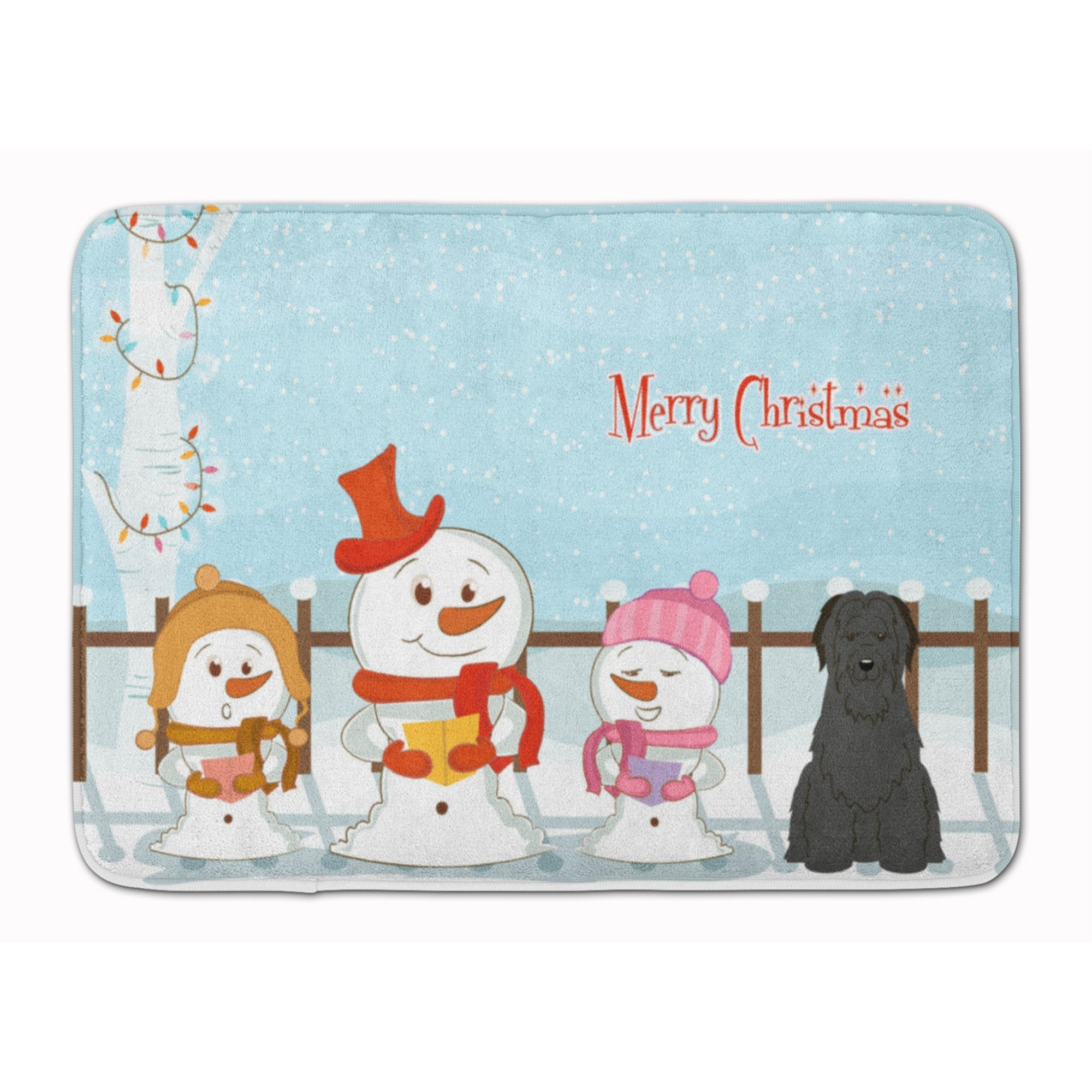 &quotCaroline's Treasures Merry Christmas Carolers Briard Black Floor Mat, 19"" x 27"", Multicolor"
