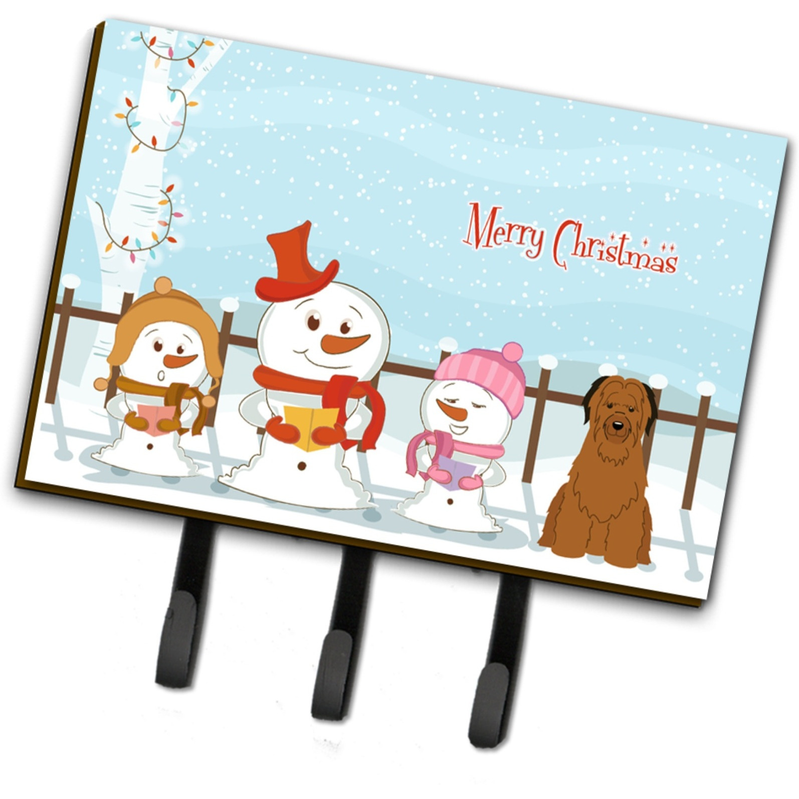 &quotCaroline's Treasures Christmas Carolers Merry Briard Brown Leash or Key Holder BB2413TH68, Triple"