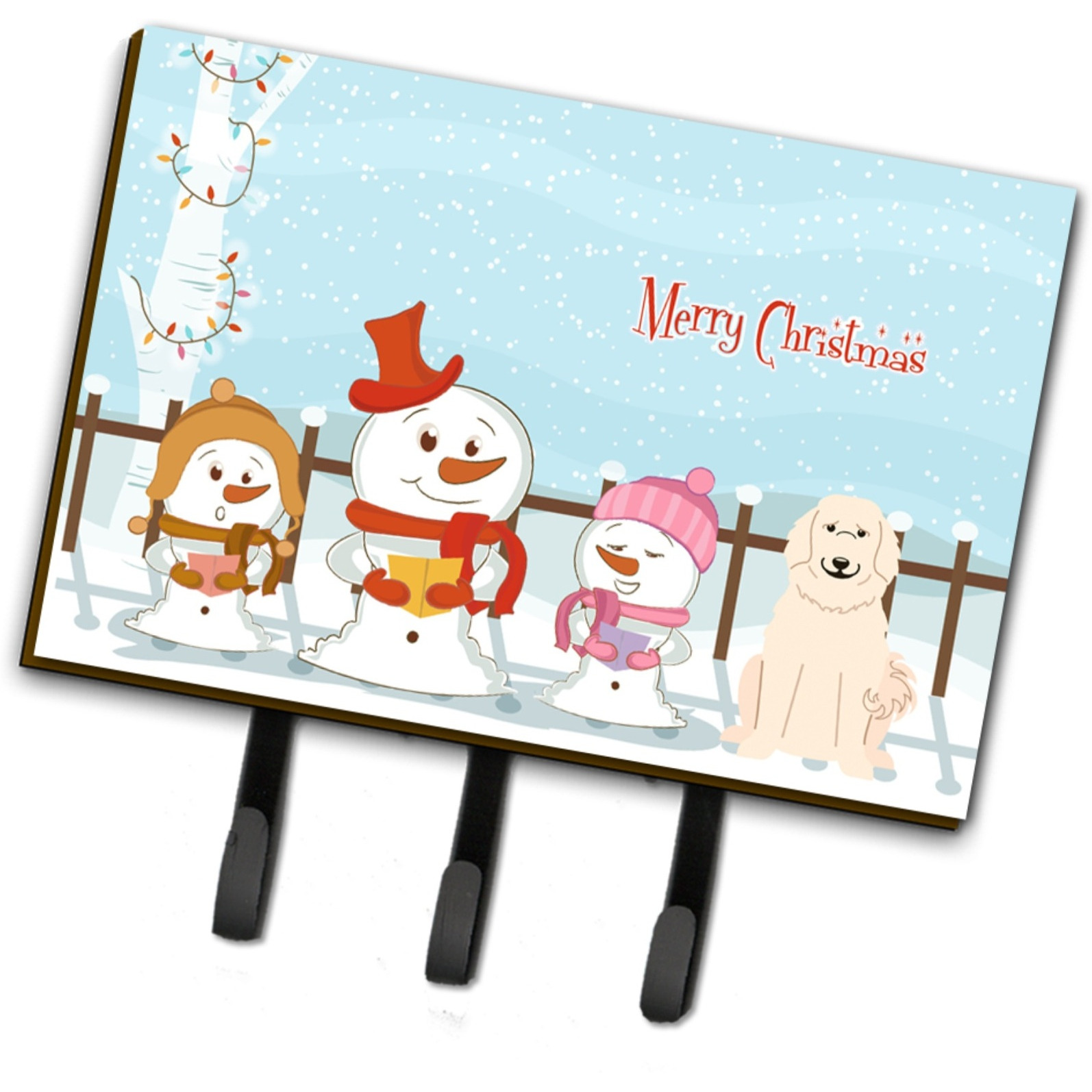 &quotCaroline's Treasures Christmas Carolers Merry Pyrenese Leash or Key Holder BB2414TH68, Triple"