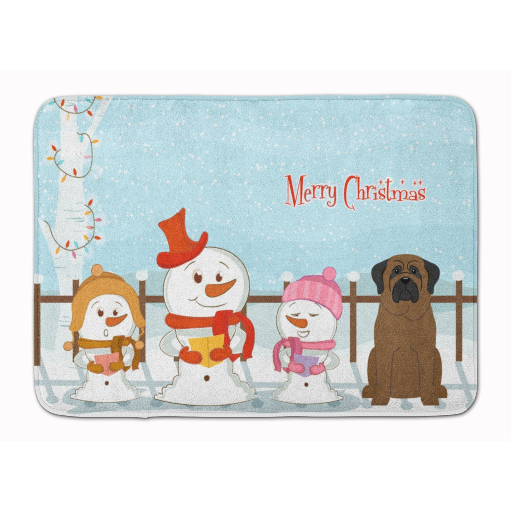 &quotCaroline's Treasures Merry Christmas Carolers Bullmastiff Floor Mat, 19"" x 27"", Multicolor"