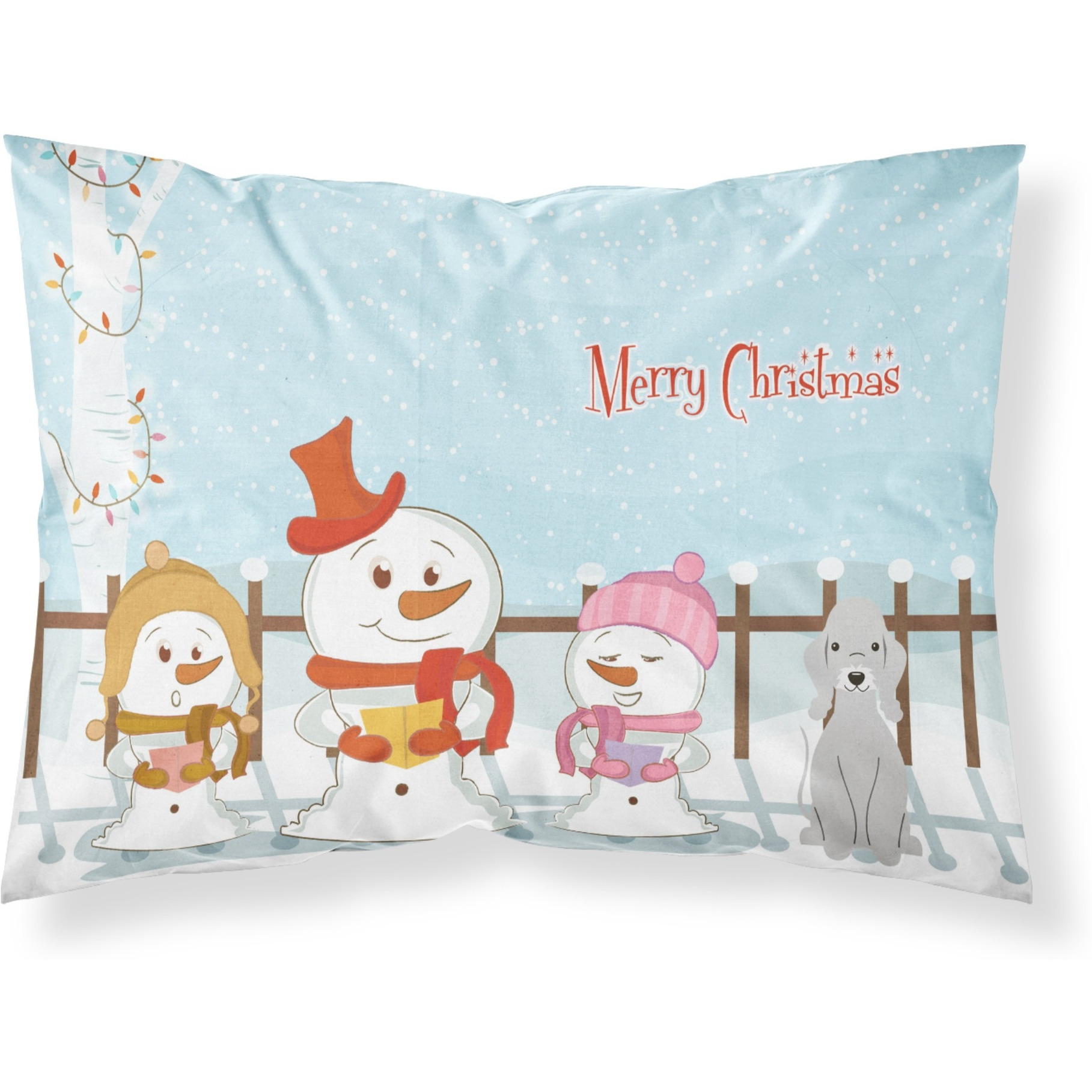&quotCaroline's Treasures Merry Christmas Carolers Bedlington Terrier Blue Fabric Standard Pillowcase BB2421PILLOWCASE, Multicolor"