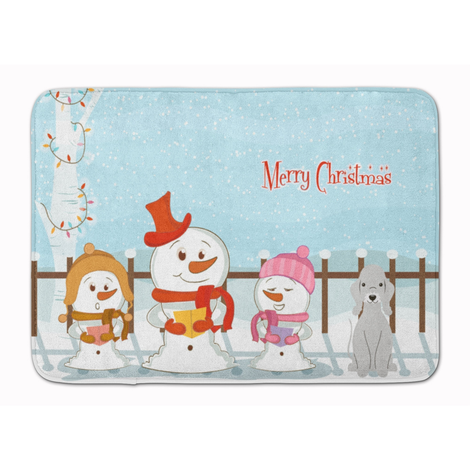 &quotCaroline's Treasures Merry Christmas Bedlington Terrier Blue Floor Mat, 19"" x 27"", Multicolor"