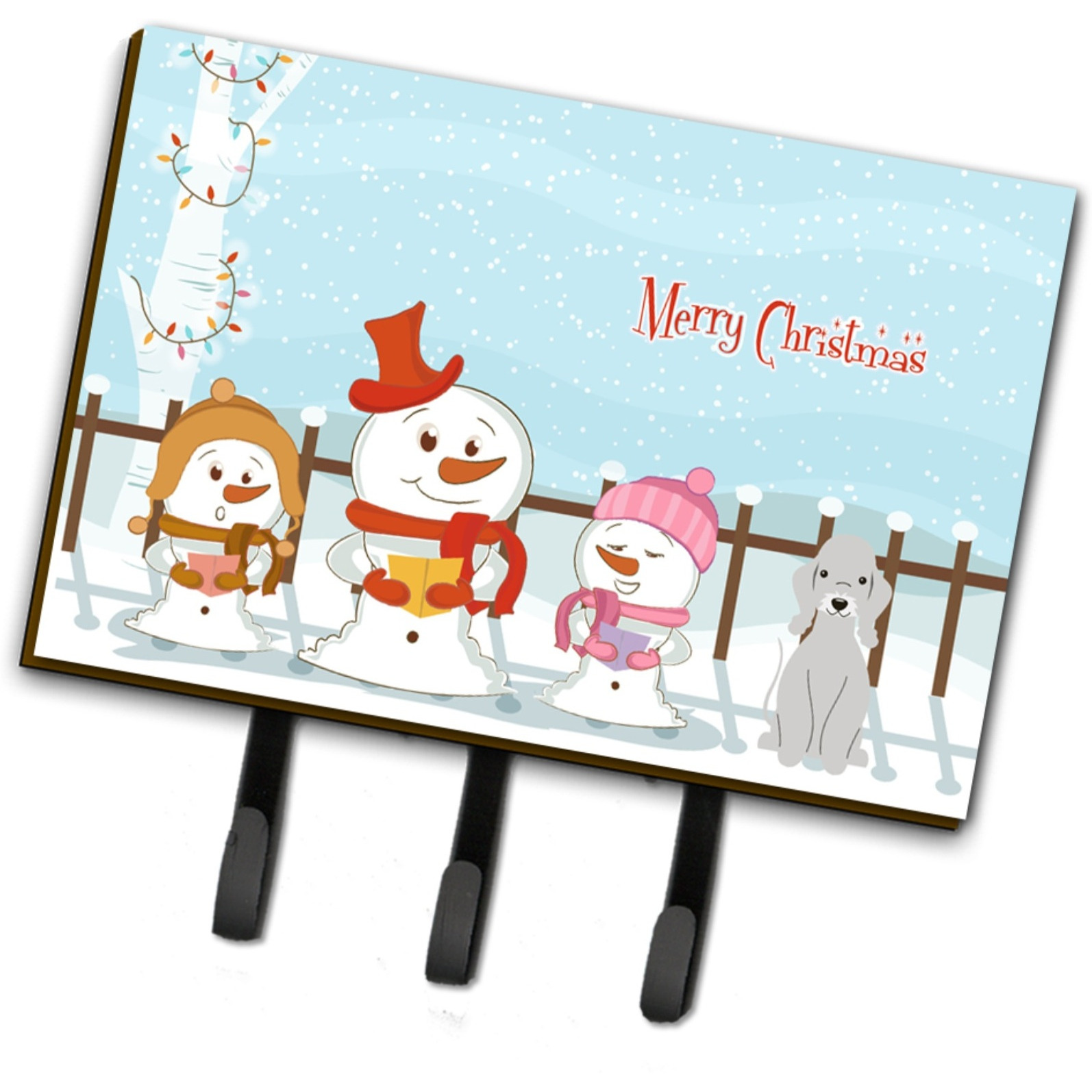 &quotCaroline's Treasures Merry Christmas Carolers Bedlington Terrier Blue Leash or Key Holder BB2421TH68, Triple, Multicolor"
