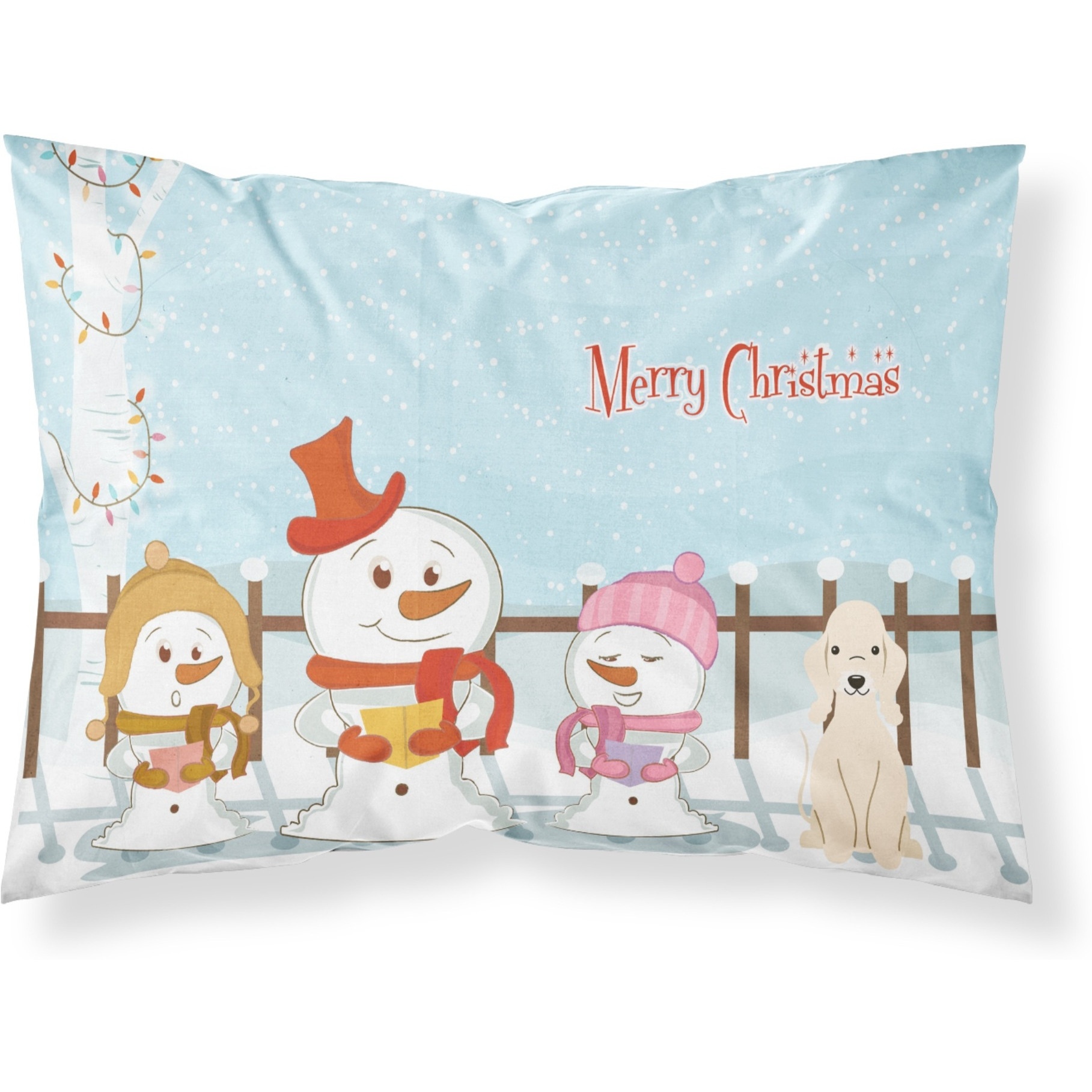 &quotCaroline's Treasures Merry Christmas Carolers Bedlington Terrier Sandy Fabric Standard Pillowcase BB2422PILLOWCASE, Multicolor"